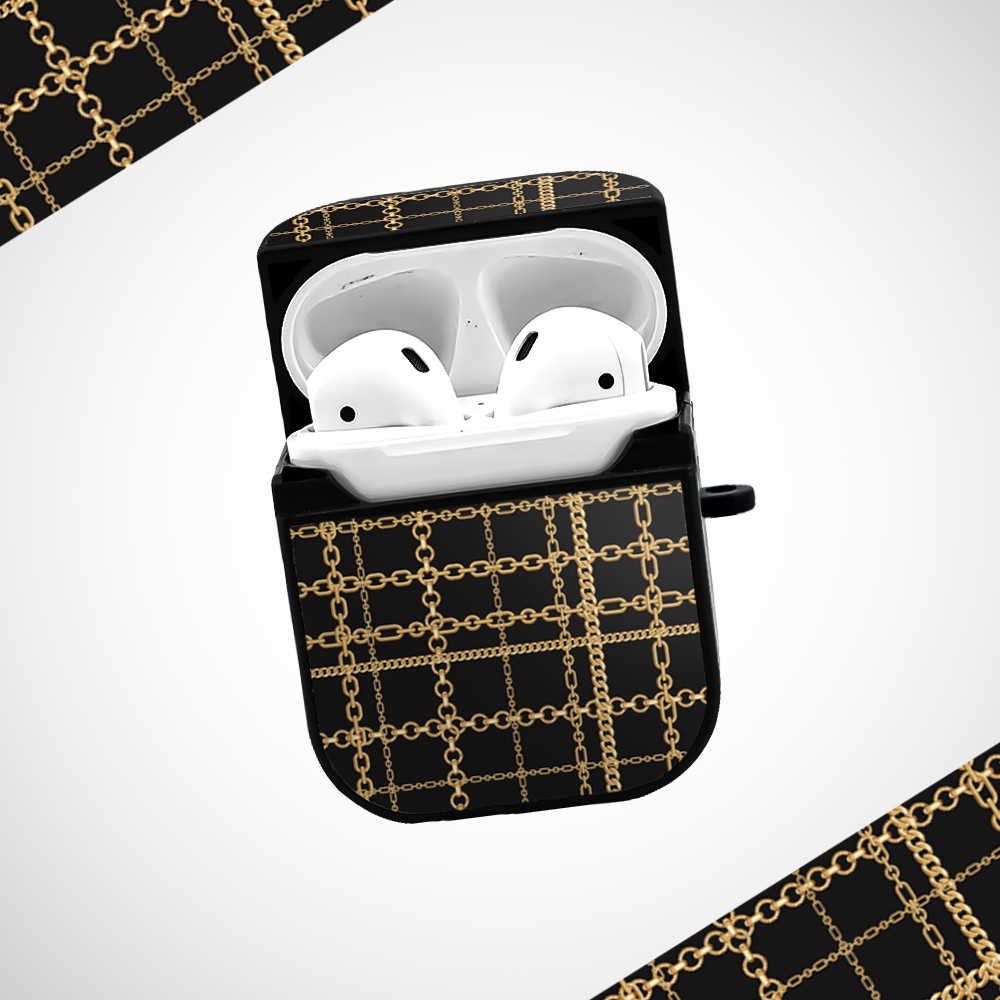 Gold links Glass Airpods 1st Gen Case Covers