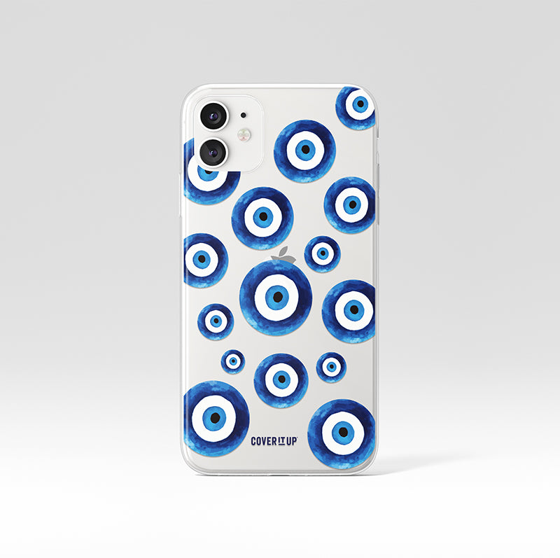 Evil Eye Pattern Clear Silicone Case