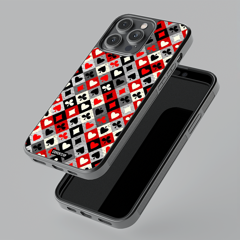 Card Suits Mosaic Glass Case