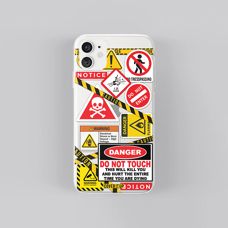 Caution Clear Silicone Case