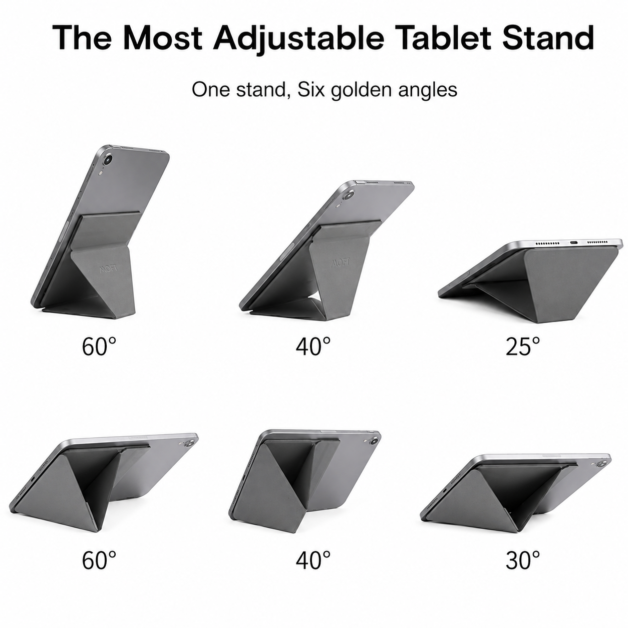 MOFT Adhesive Invisible Slim Tablet Stand, Most Adjustable, Compatible with Tablets From- "7.9 - 12.9"