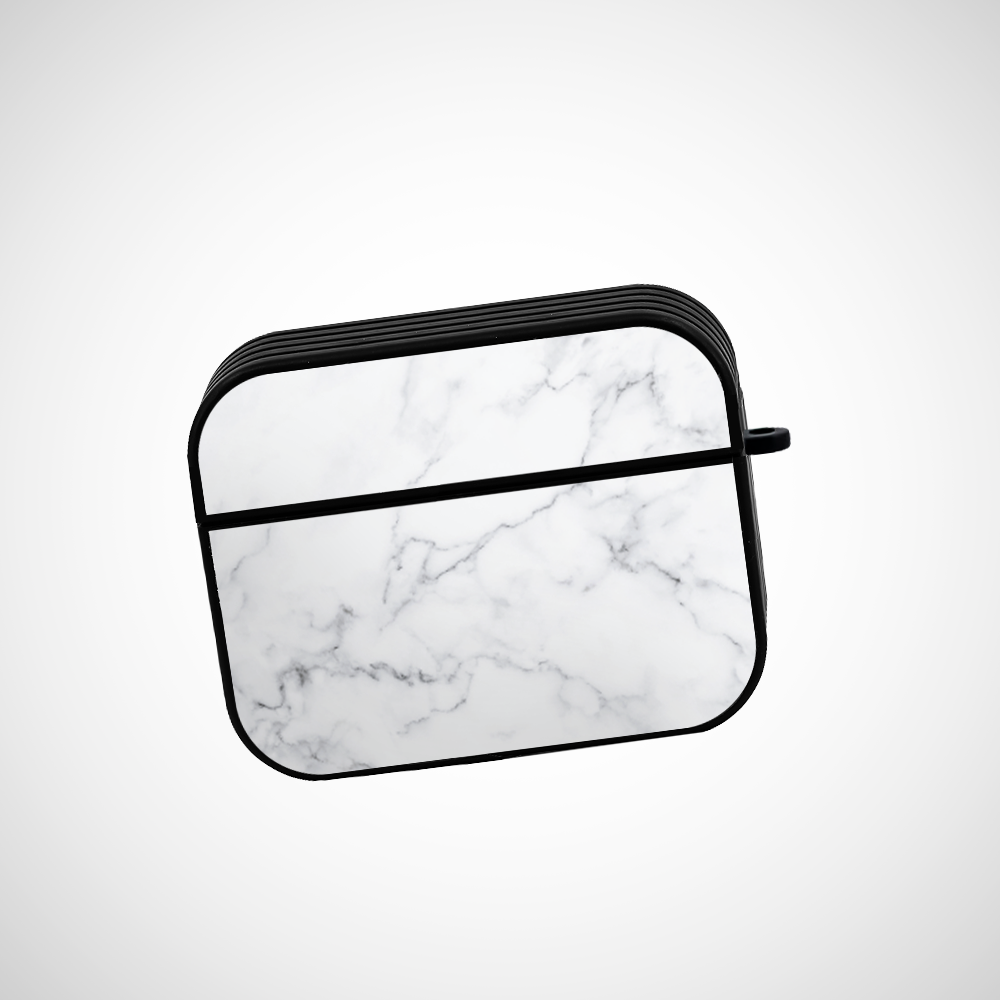 White Marble Glass Airpods Pro Case Covers