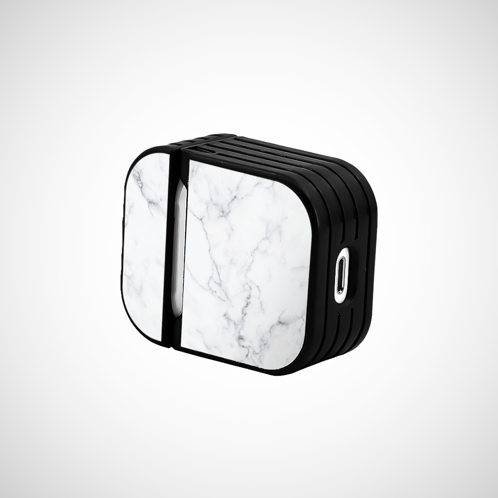 White Marble Glass Airpods 1st Gen Case Covers