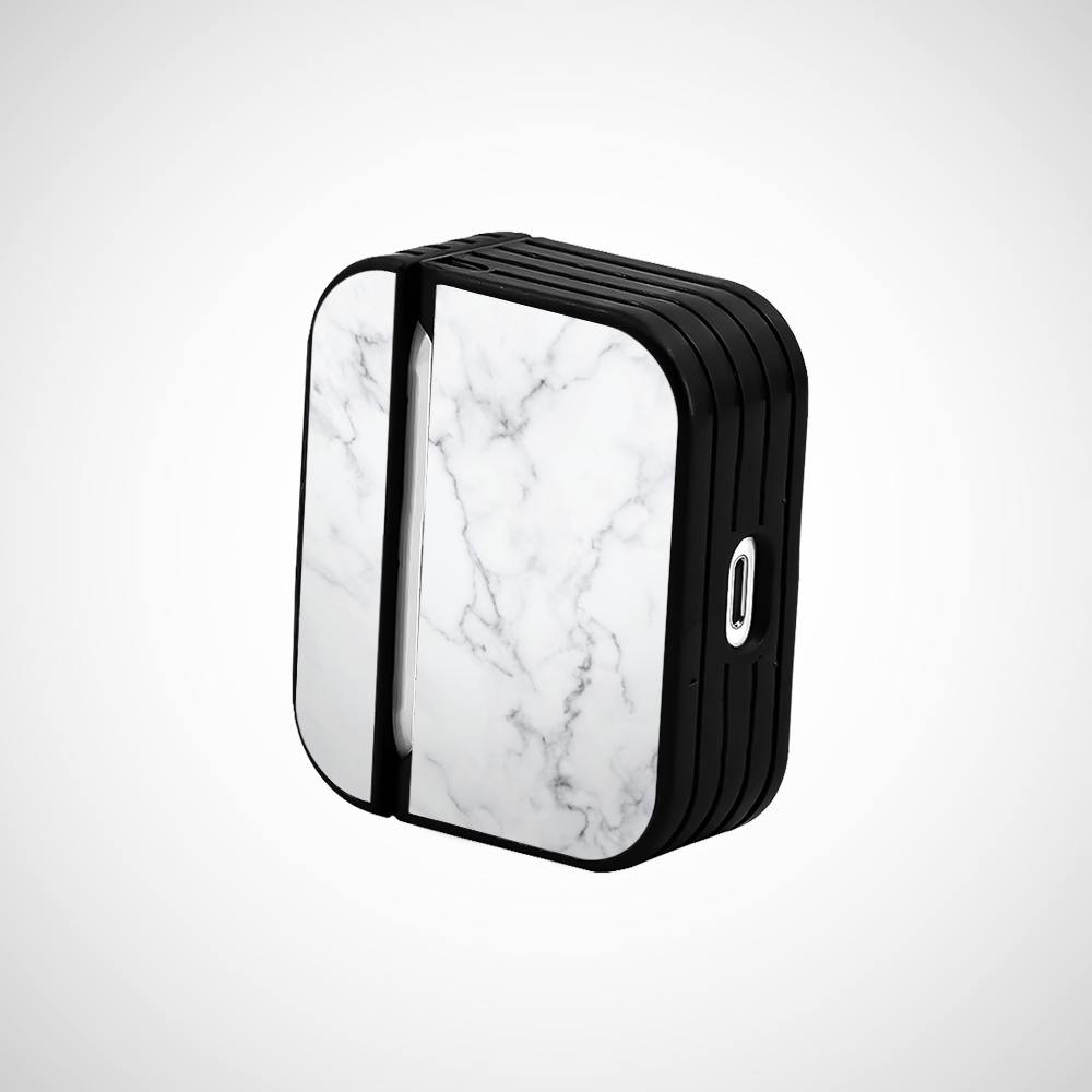 White Marble Glass Airpods Pro Case Covers