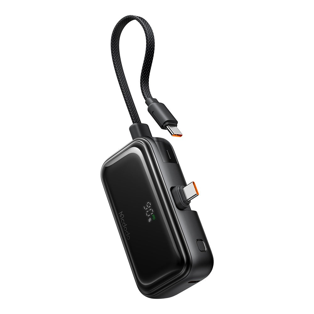 Mcdodo 22.5W Digital Display 5000mAh Pocket Power Bank with Built-in Cable & Connector (For USB-C)