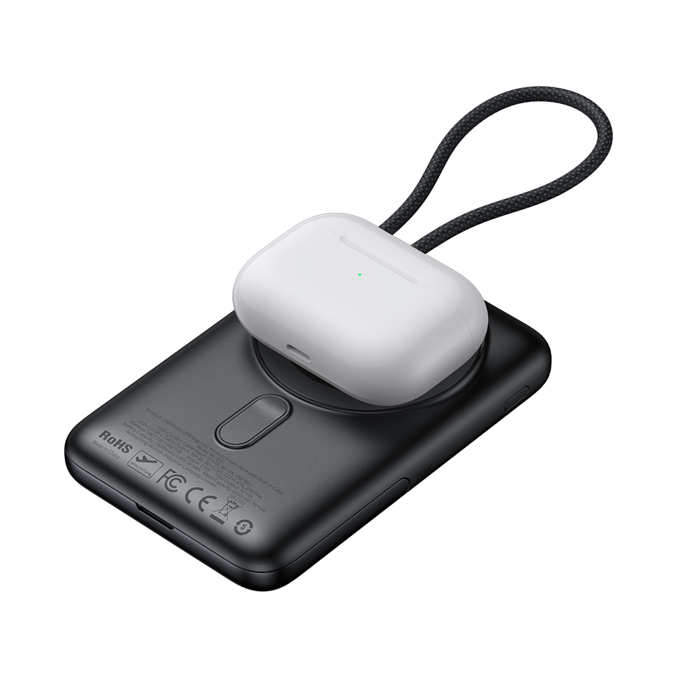 Mcdodo Dual-Zone Magnetic Power Bank with Built- in Cable & Stand 10000mAh 20W Black