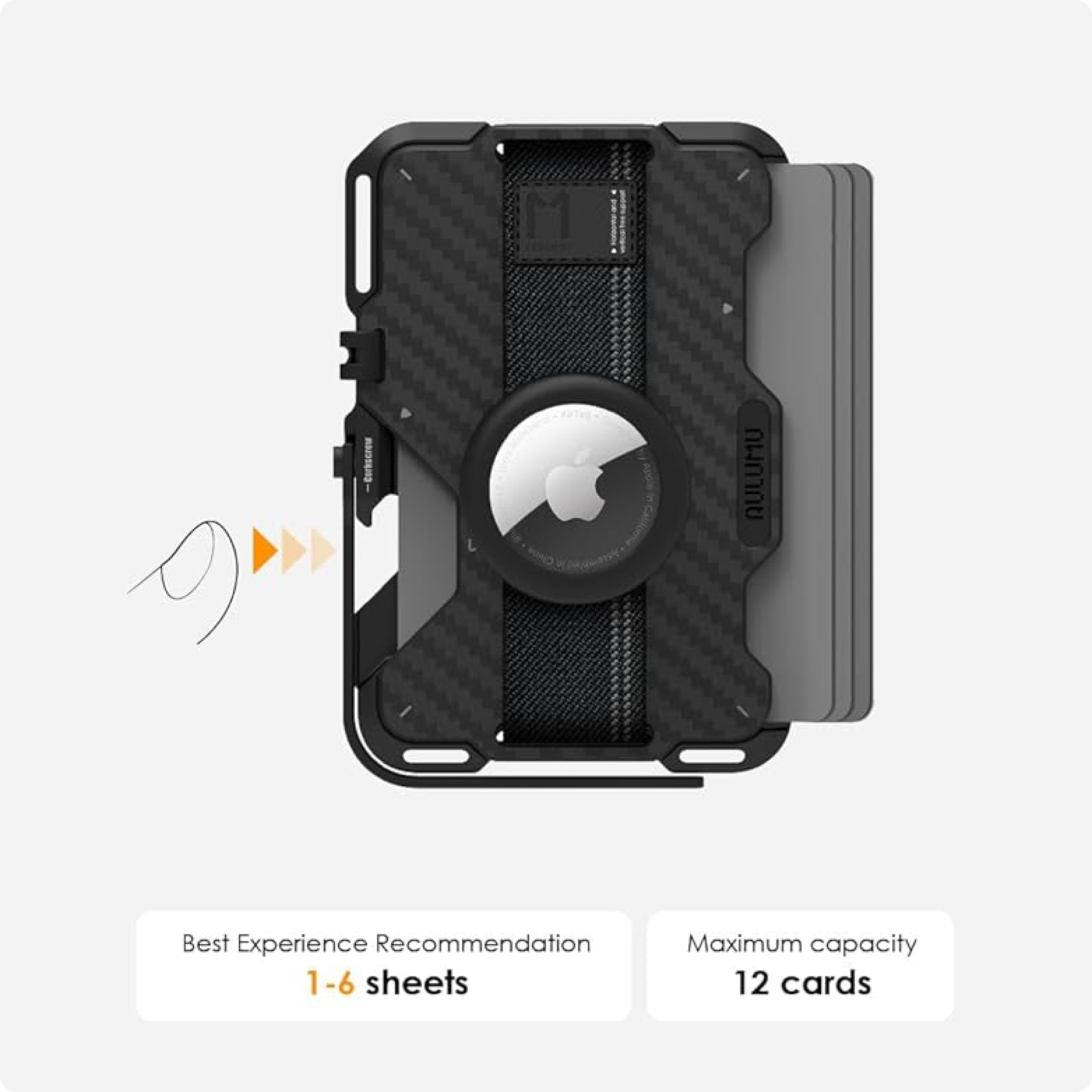 Aulumu G03 Multi-Tool Magnetic Metal Wallet | Carbon Fiber Cover | MagSafe