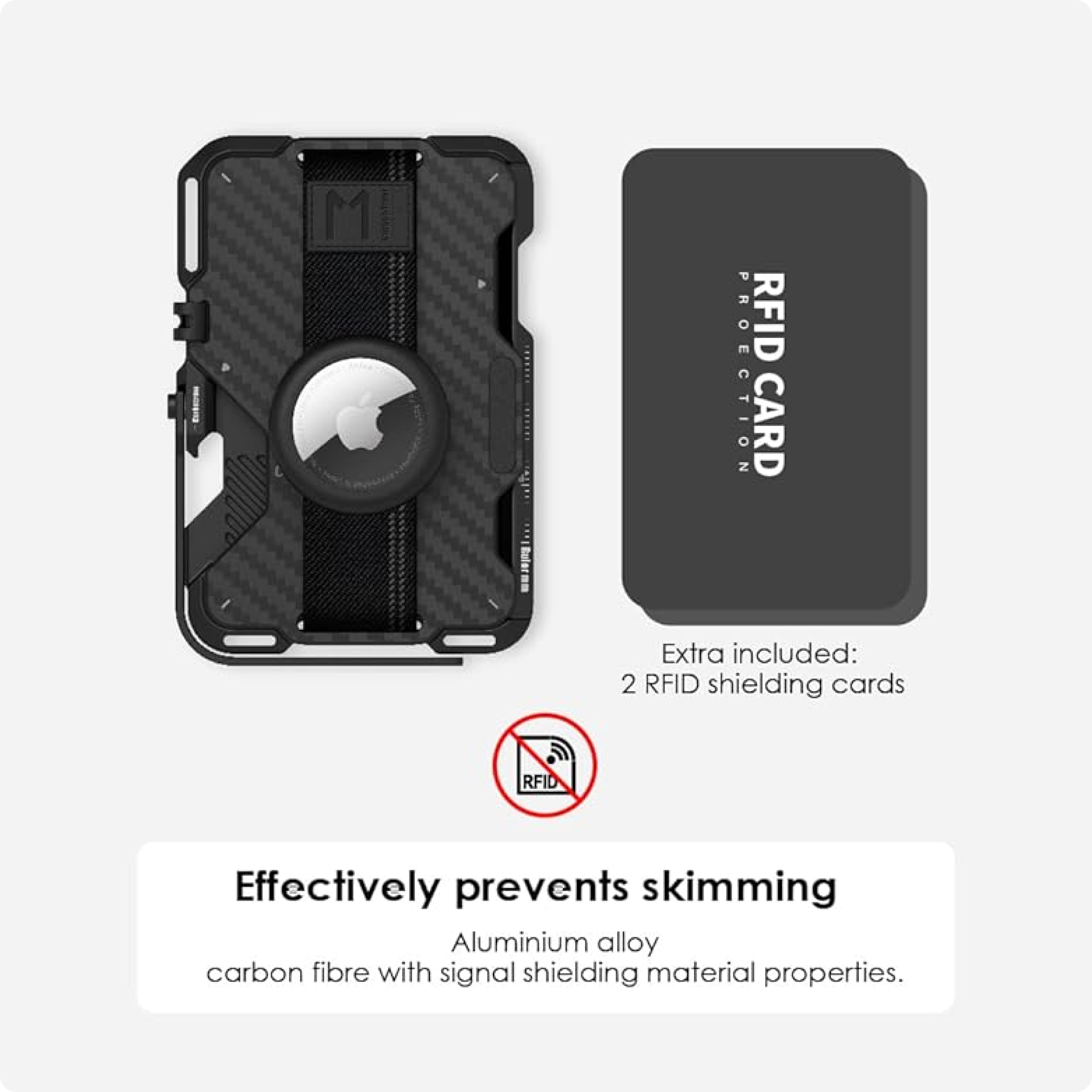 Aulumu G03 Multi-Tool Magnetic Metal Wallet | Carbon Fiber Cover | MagSafe