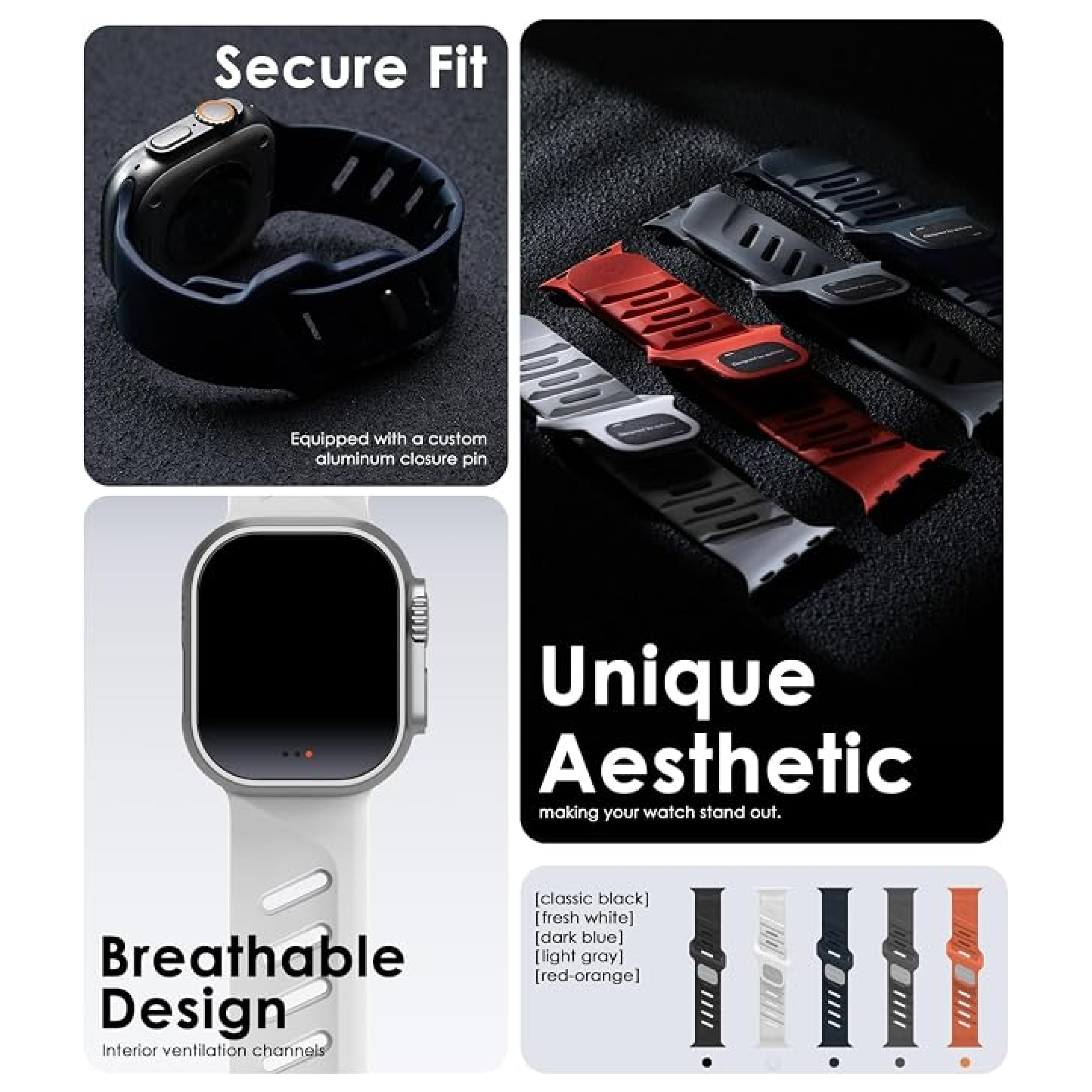 Aulumu A02 Offbeat Sport Band for Apple Watch Series