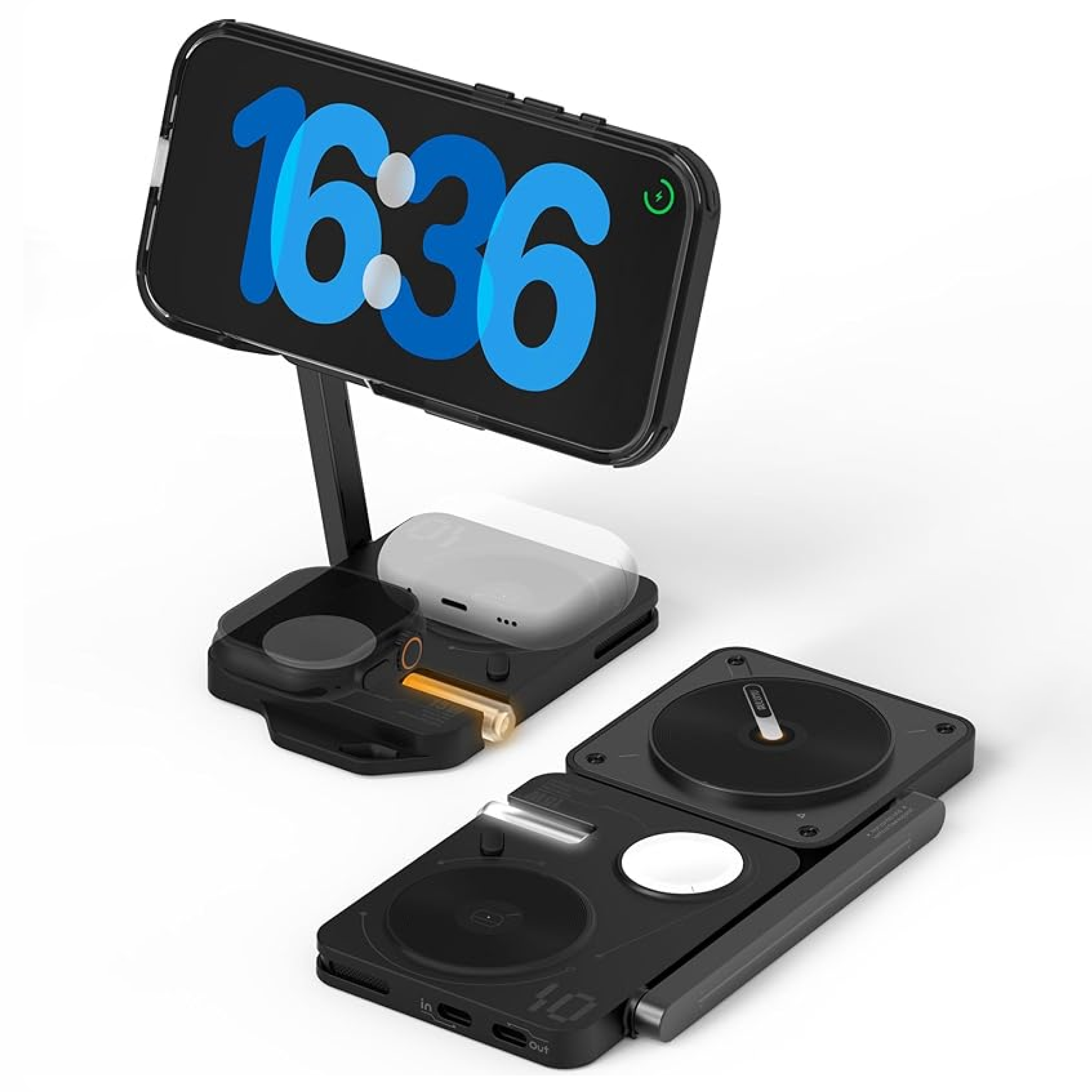 Aulumu M01 4-in-1 Folding Wireless Charging Station & Pad | Magnetic
