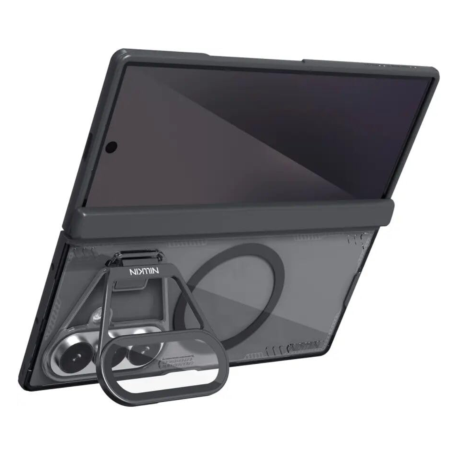 Nillkin Case for Samsung Galaxy Z Fold 8 Ultra (8.0" Inch) Iceblade Prop Magnetic Corner Air Bags + Aluminium Camera Protect Stand Scratch Black
