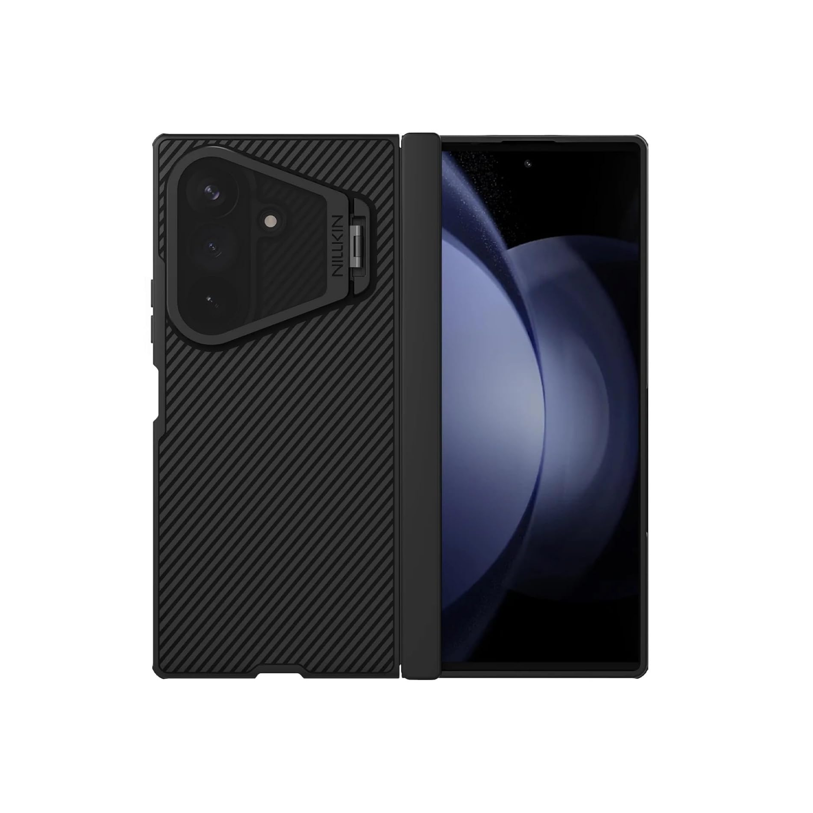 Nillkin Case for Samsung Galaxy Z Fold 8 Ultra (8.0" Inch) CamShield Prop Flip Style Transparent Black Lens Camera Protect Mobile Holder TPU + PC Black Color