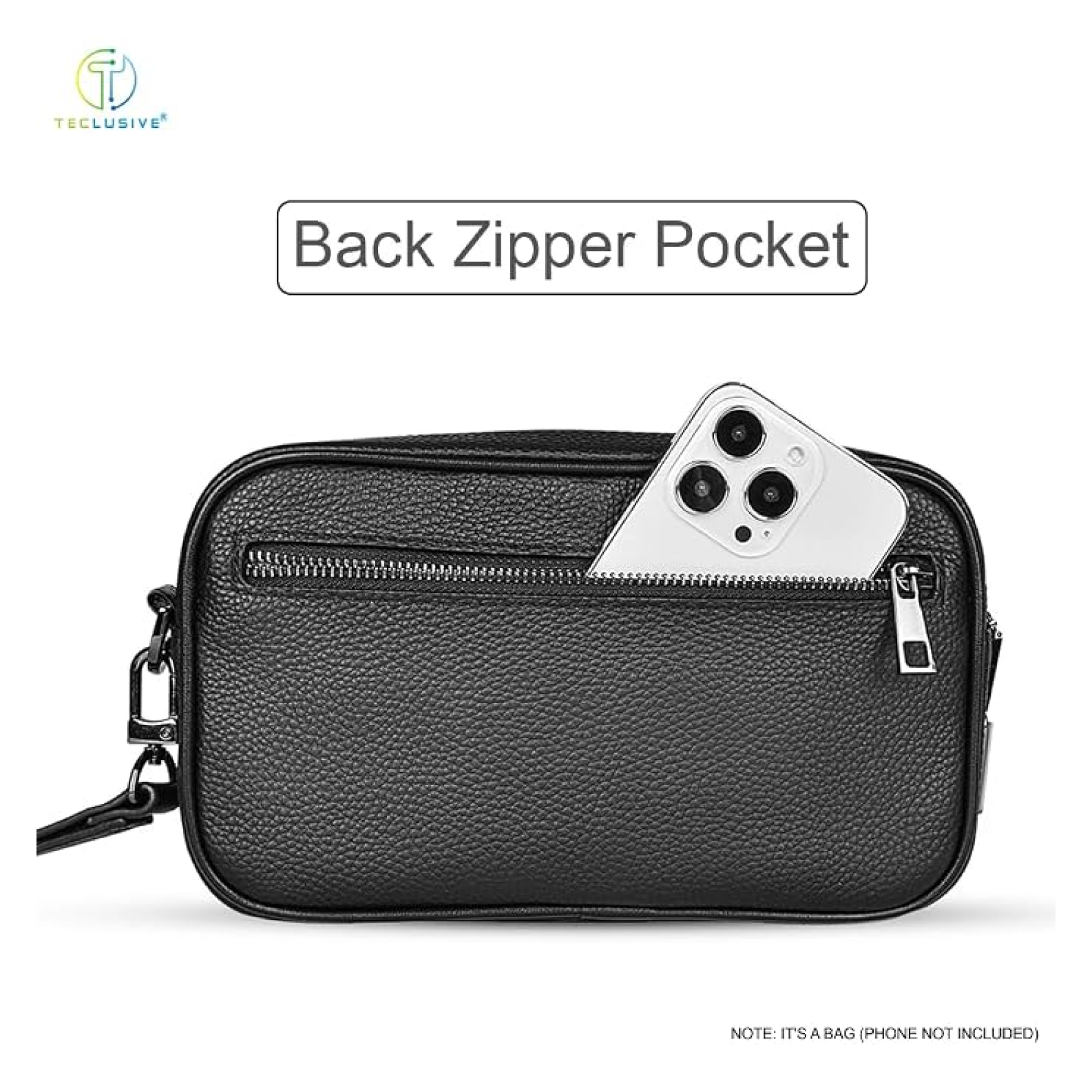 WiWU Fingerprint Lock Leather Clutch Bag, Travel Organizer D1