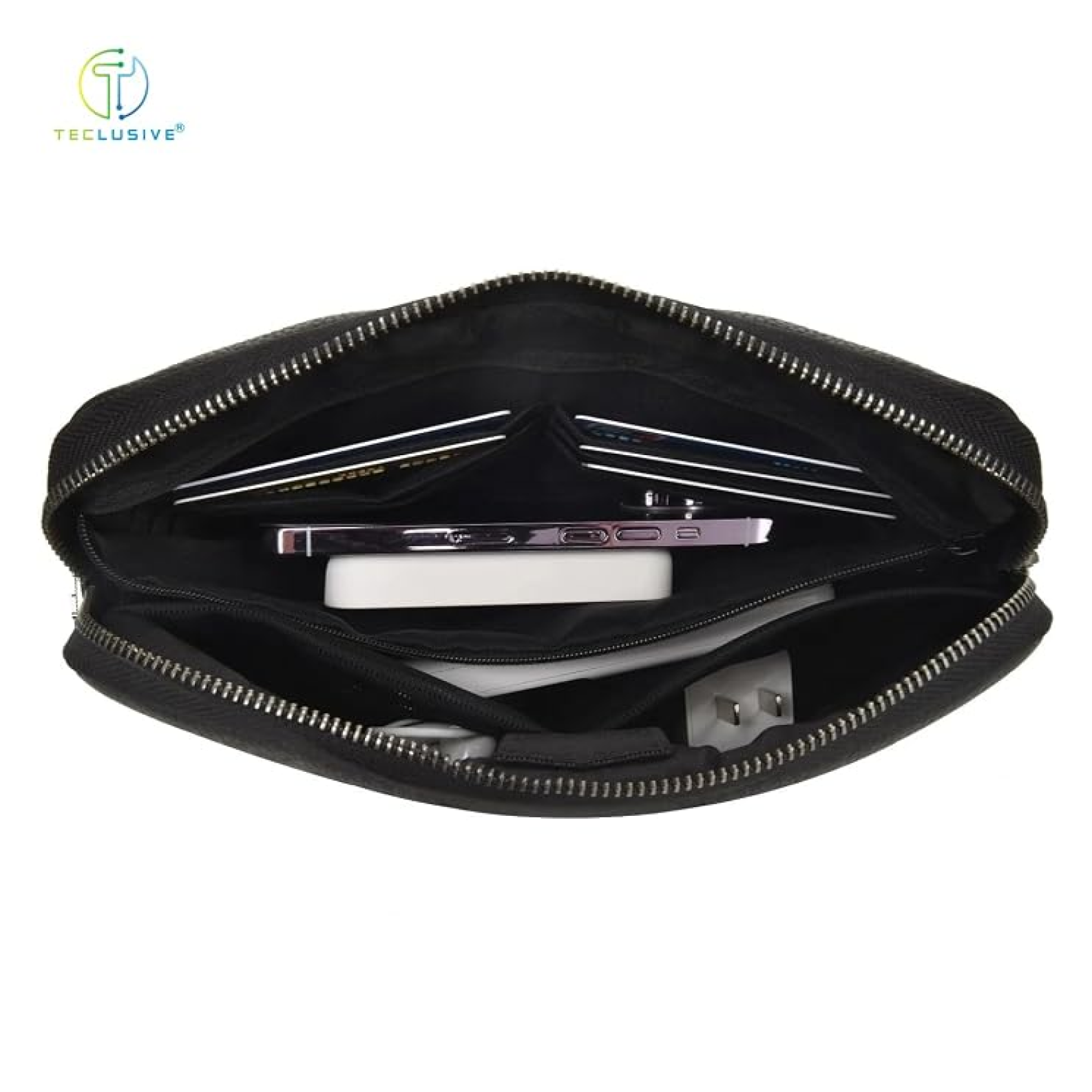 WiWU Fingerprint Lock Leather Clutch Bag, Travel Organizer D2