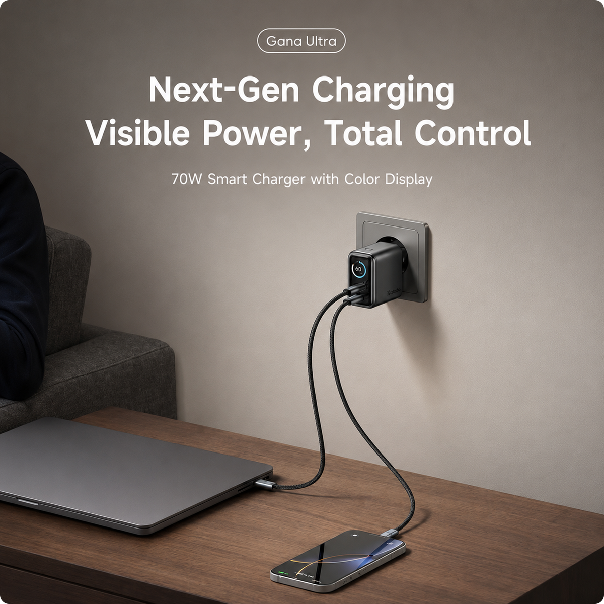 Mcdodo 70W Smart Charger with Color Display