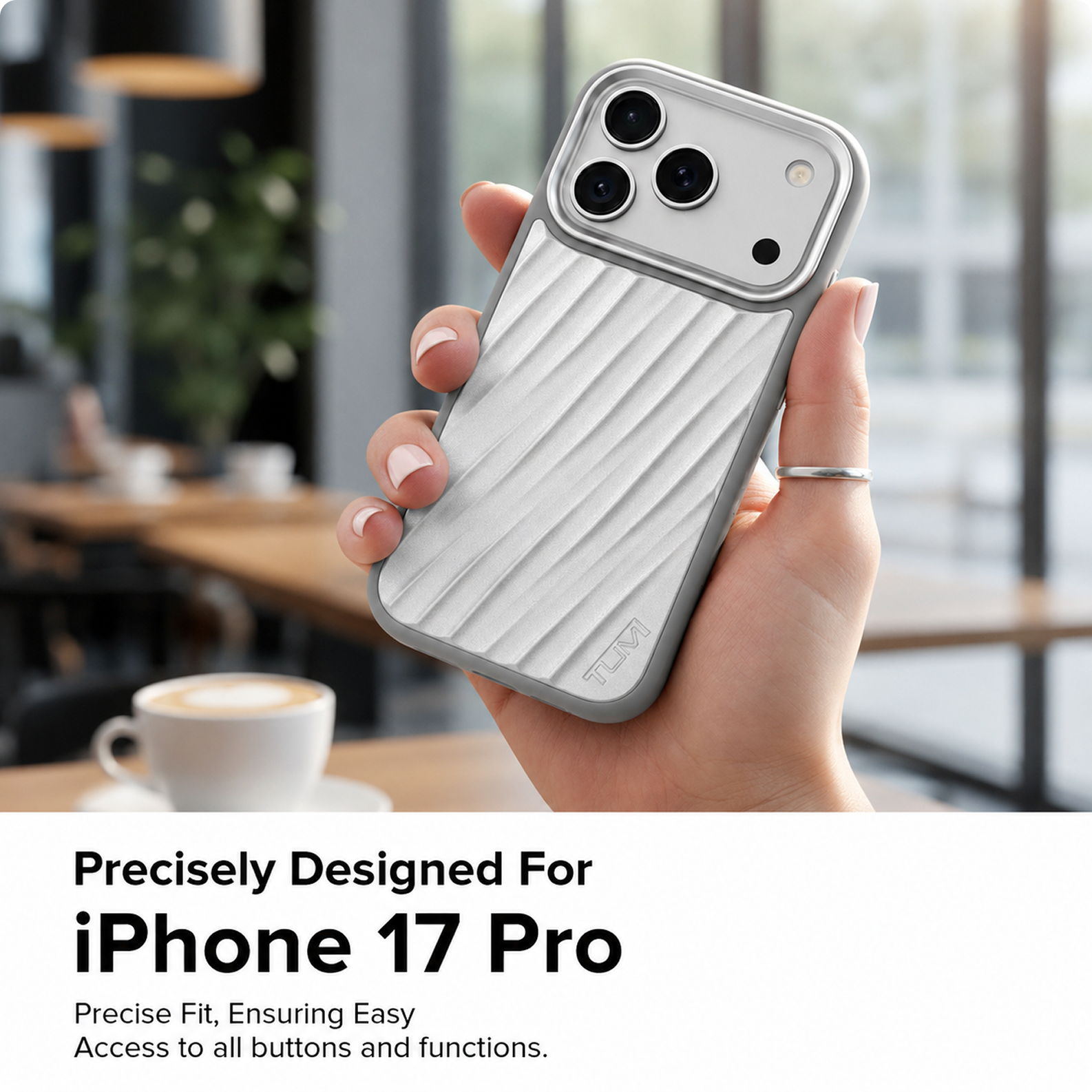 CG MOBILE TUMI [Official Licensed] Protective Case Designed for iPhone 17 Pro (2025) | HC Aluminum 19 Degree Case - Silver