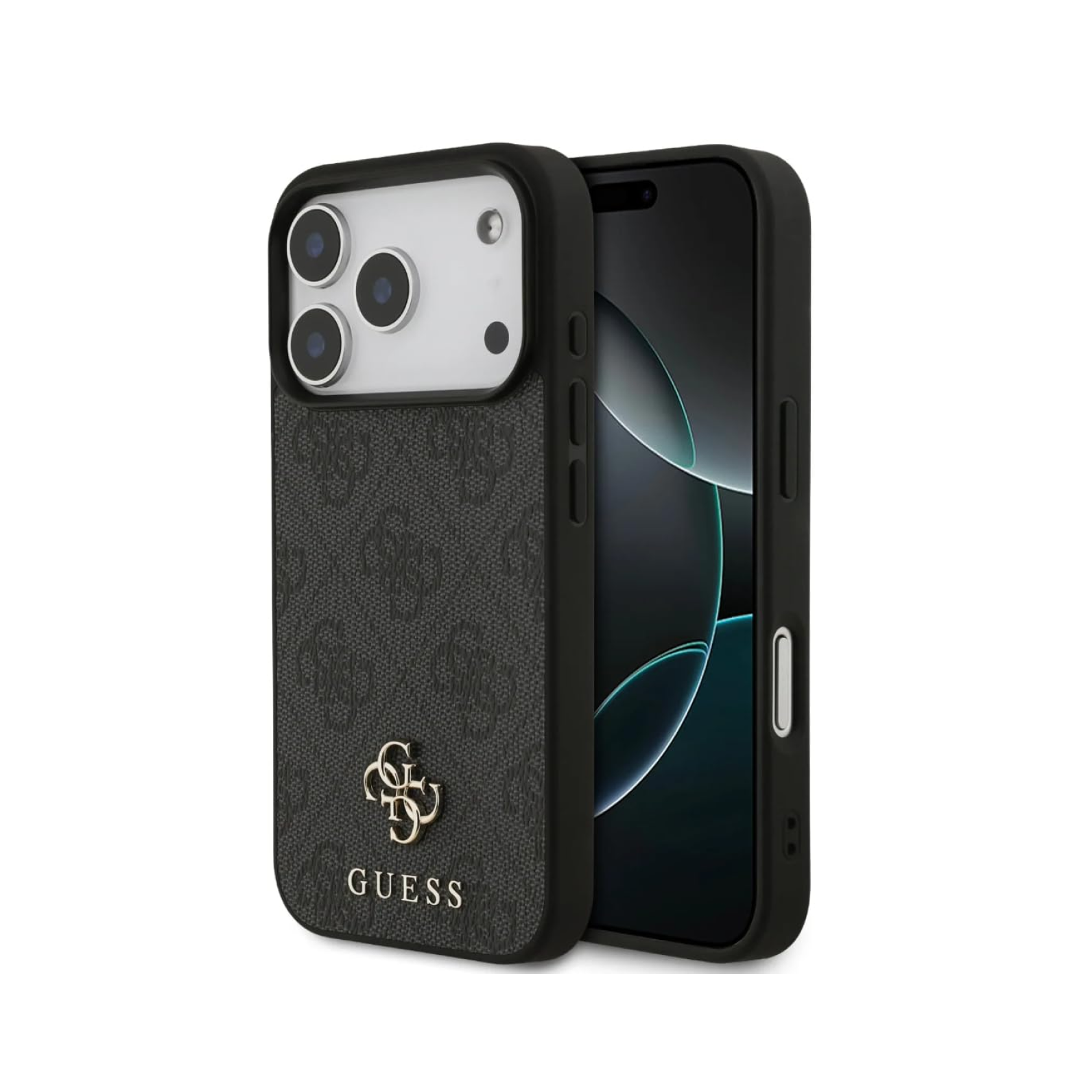 CG MOBILE Guess [Official Licensed] Protective Case Designed for iPhone 17 Pro Max |Magnetic Compatible|4G Pu Leather Case with Small 4G & Classic Metal Logos -Black