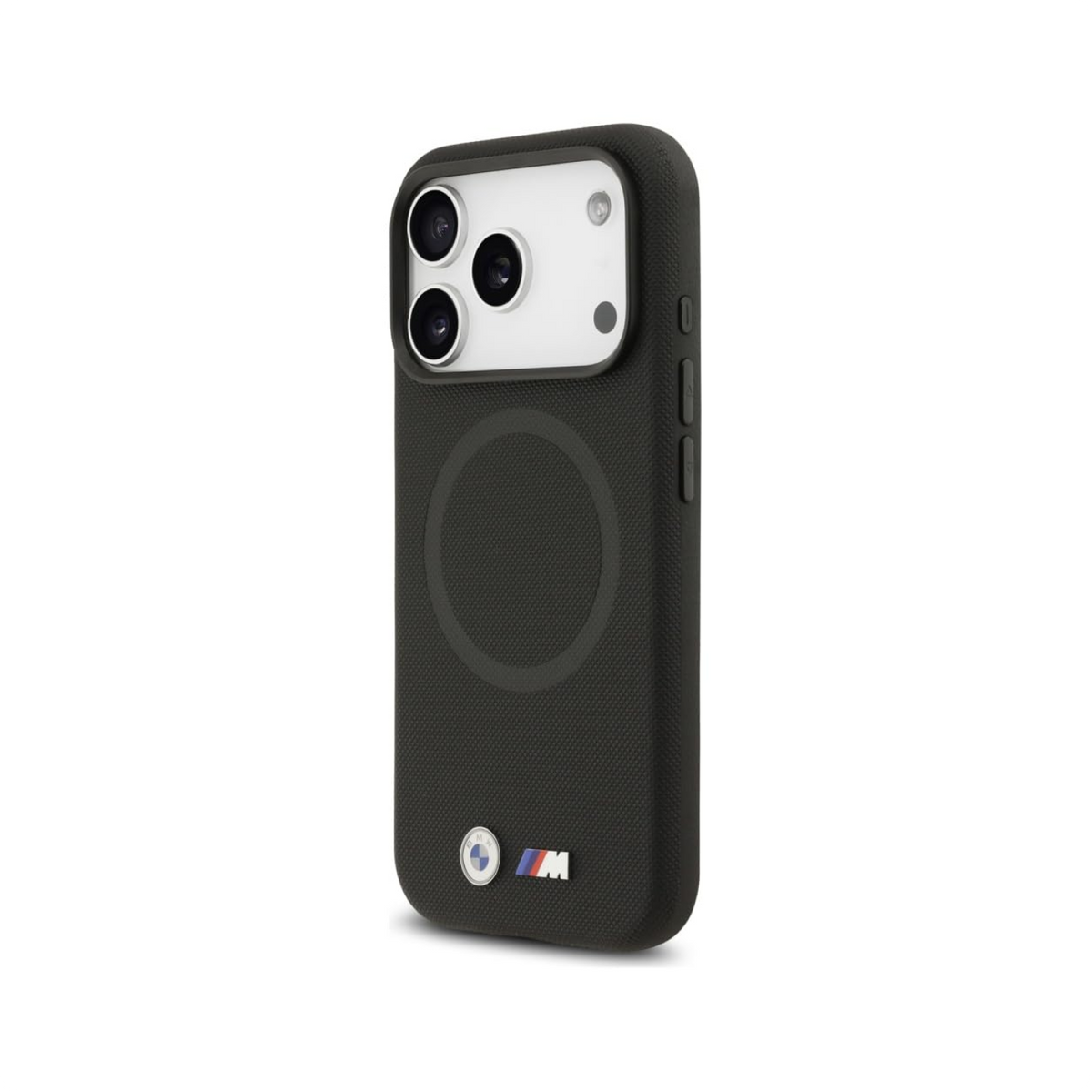 CG MOBILE BMW [Official Licensed] Protective Case Designed for iPhone 17 Pro Max | Magnetic Compatible|M Collection|Full Wrapped Pu Leather Case with Metal Logos -Black