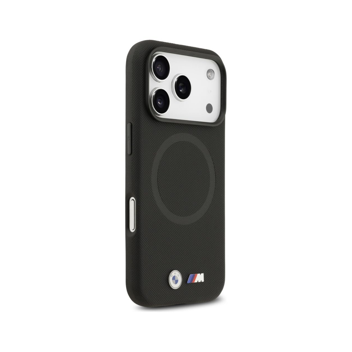 CG MOBILE BMW [Official Licensed] Protective Case Designed for iPhone 17 Pro Max | Magnetic Compatible|M Collection|Full Wrapped Pu Leather Case with Metal Logos -Black