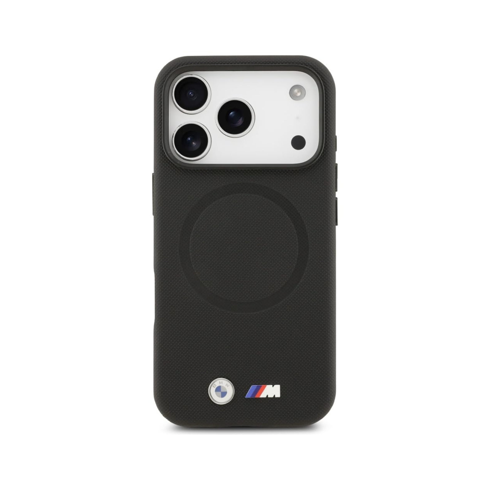 CG MOBILE BMW [Official Licensed] Protective Case Designed for iPhone 17 Pro Max | Magnetic Compatible|M Collection|Full Wrapped Pu Leather Case with Metal Logos -Black