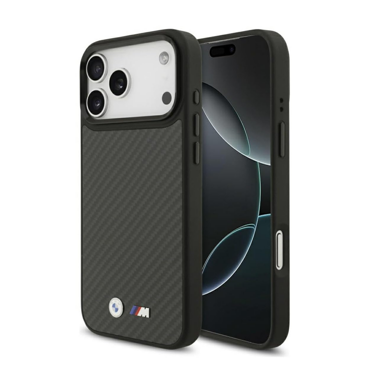 CG MOBILE BMW [Official Licensed] Protective Case Designed for iPhone 17 Pro Max |Magnetic Compatible|M Collection|Kevlar Matt Case with Metal Logos -Black