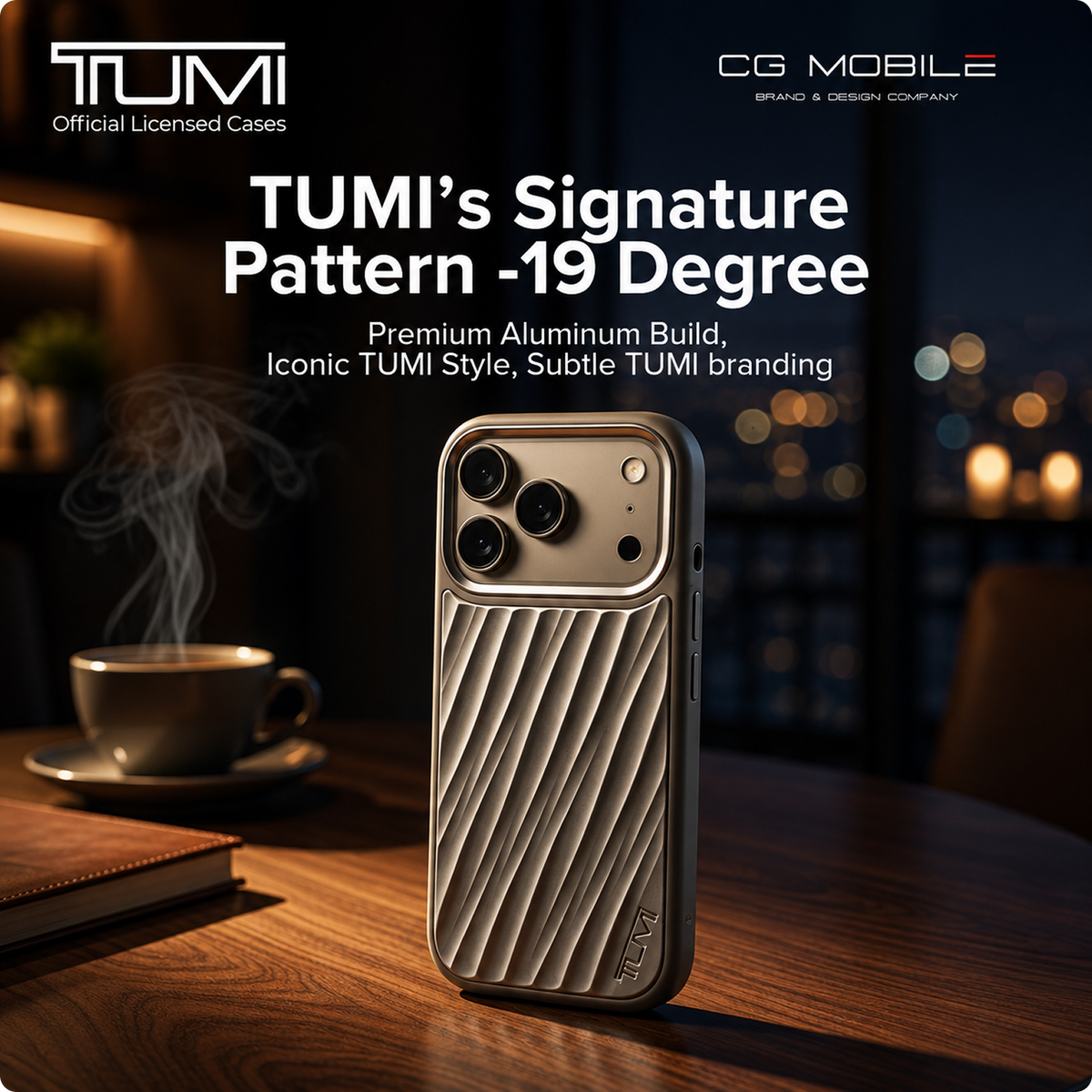 CG MOBILE TUMI [Official Licensed] Protective Case Designed for iPhone 17 Pro Max (2025) | HC Aluminum 19 Degree Case - Silver