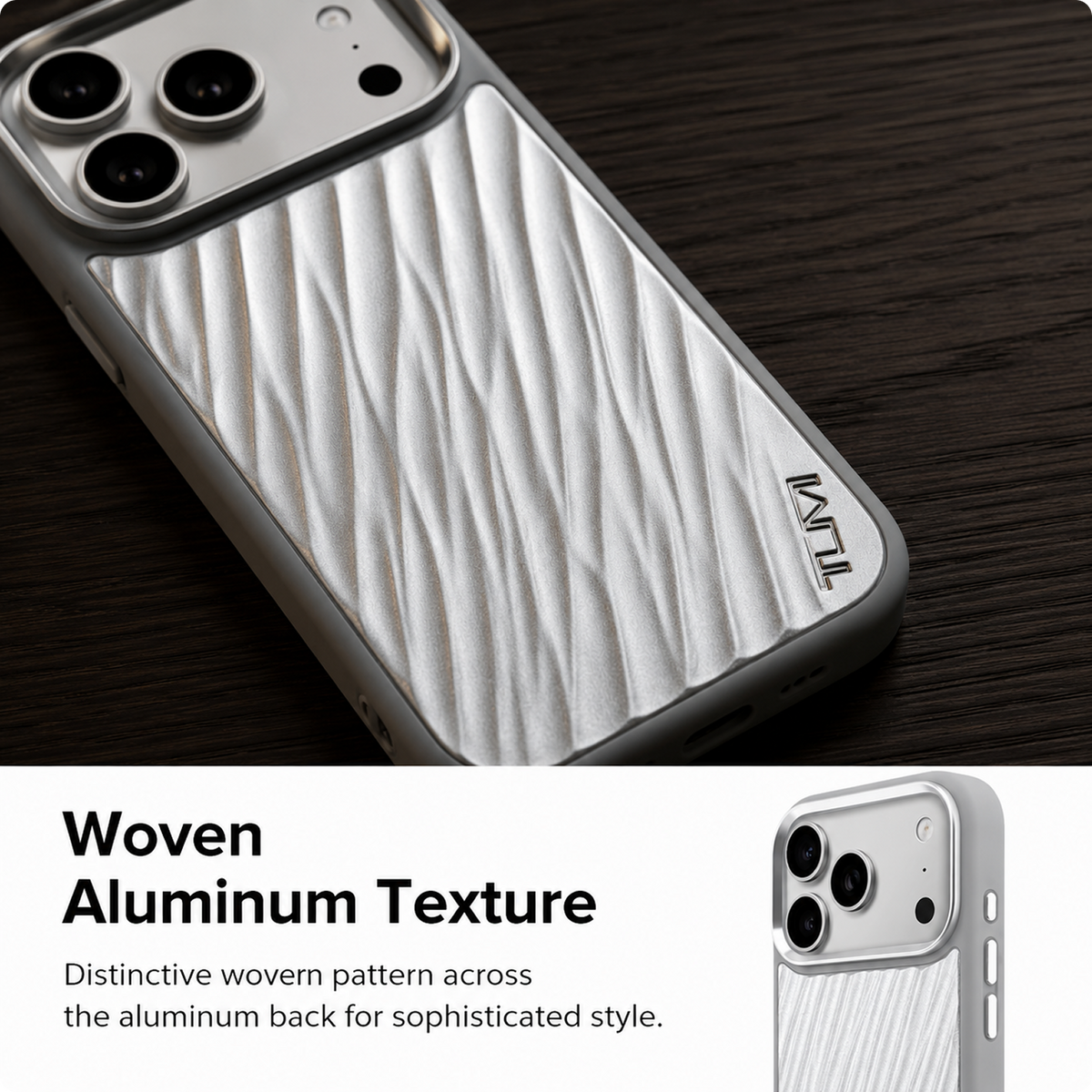 CG MOBILE TUMI [Official Licensed] Protective Case Designed for iPhone 17 Pro Max (2025) | HC Aluminum 19 Degree Case - Silver