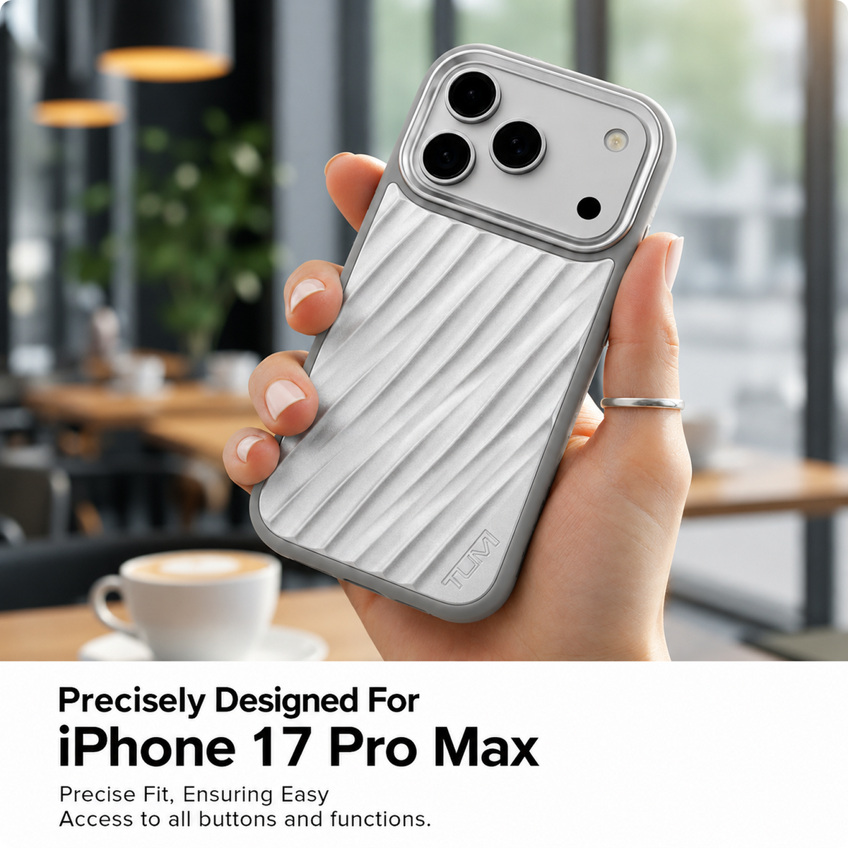 CG MOBILE TUMI [Official Licensed] Protective Case Designed for iPhone 17 Pro Max (2025) | HC Aluminum 19 Degree Case - Silver