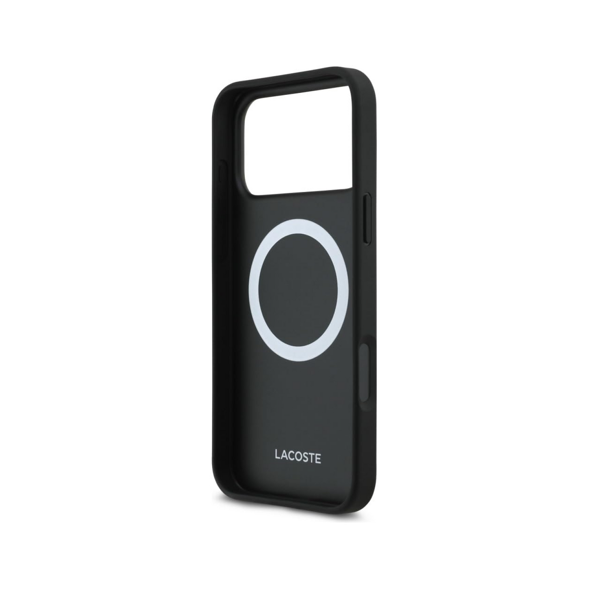 CG MOBILE Lacoste [Official Licensed] Protective Case Designed for iPhone 17 Pro Max (2025) | Magnetic Compatible| Petit Pique PVC Lacquer Logo - Black