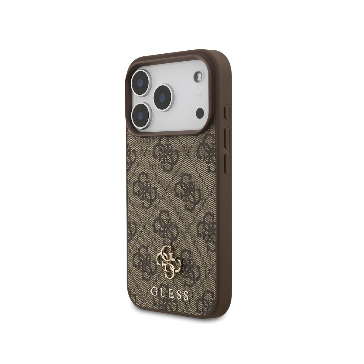 CG MOBILE Guess [Official Licensed], Protective Case Designed for iPhone 18 Pro Max | Magnetic Compatible| 4G PU Leather Case with Small 4G & Classic Metal Logos - Brown