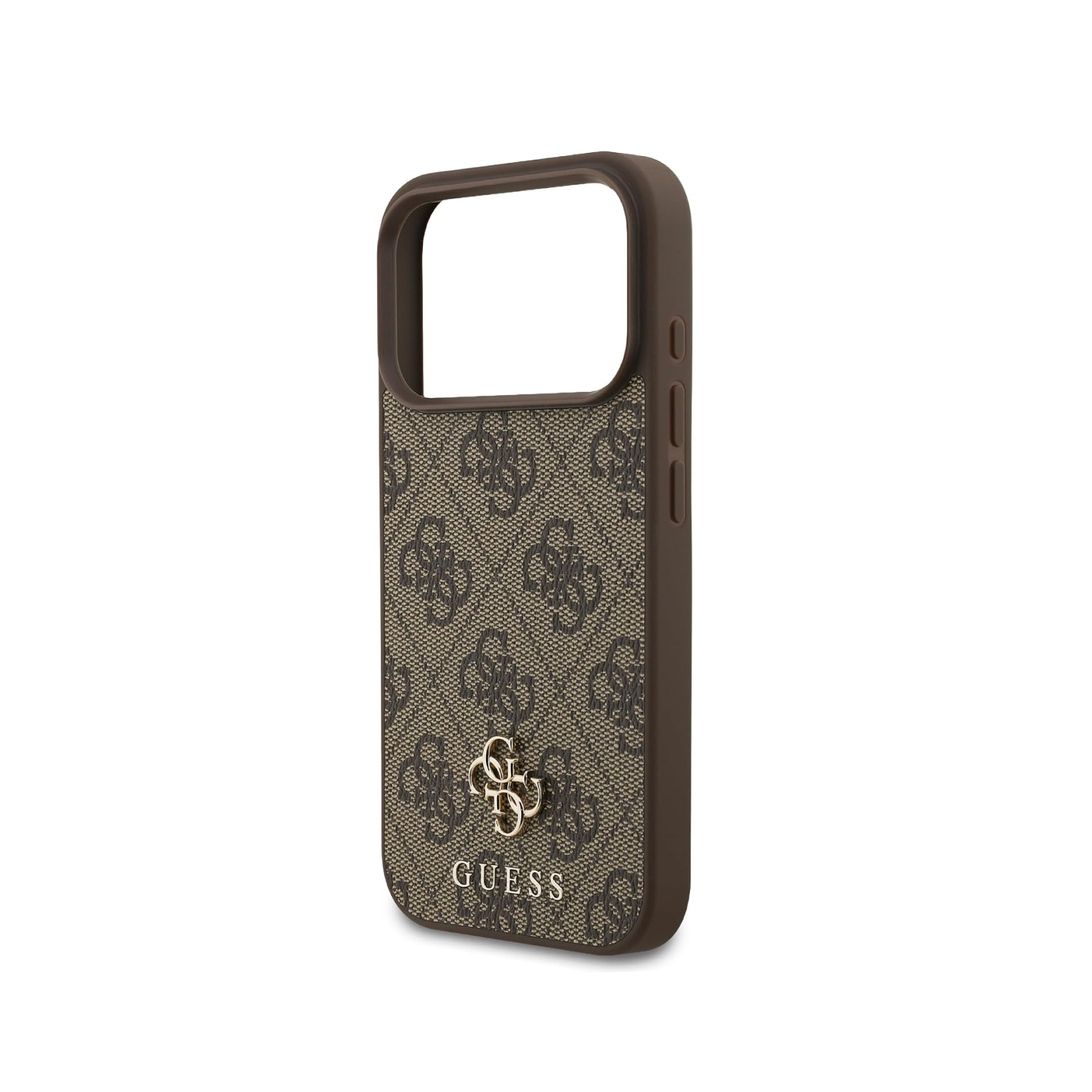 CG MOBILE Guess [Official Licensed], Protective Case Designed for iPhone 18 Pro | Magnetic Compatible| 4G PU Leather Case with Small 4G & Classic Metal Logos - Brown
