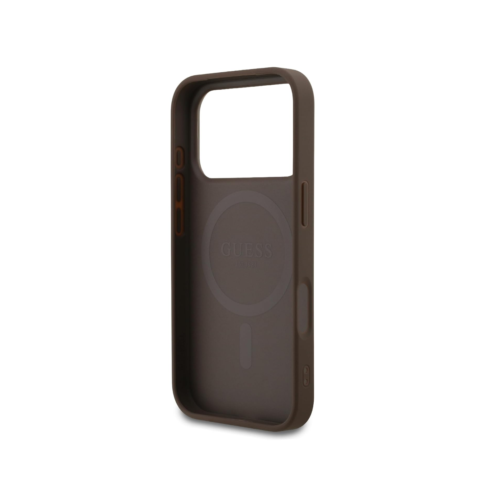 CG MOBILE Guess [Official Licensed], Protective Case Designed for iPhone 18 Pro | Magnetic Compatible| 4G PU Leather Case with Small 4G & Classic Metal Logos - Brown