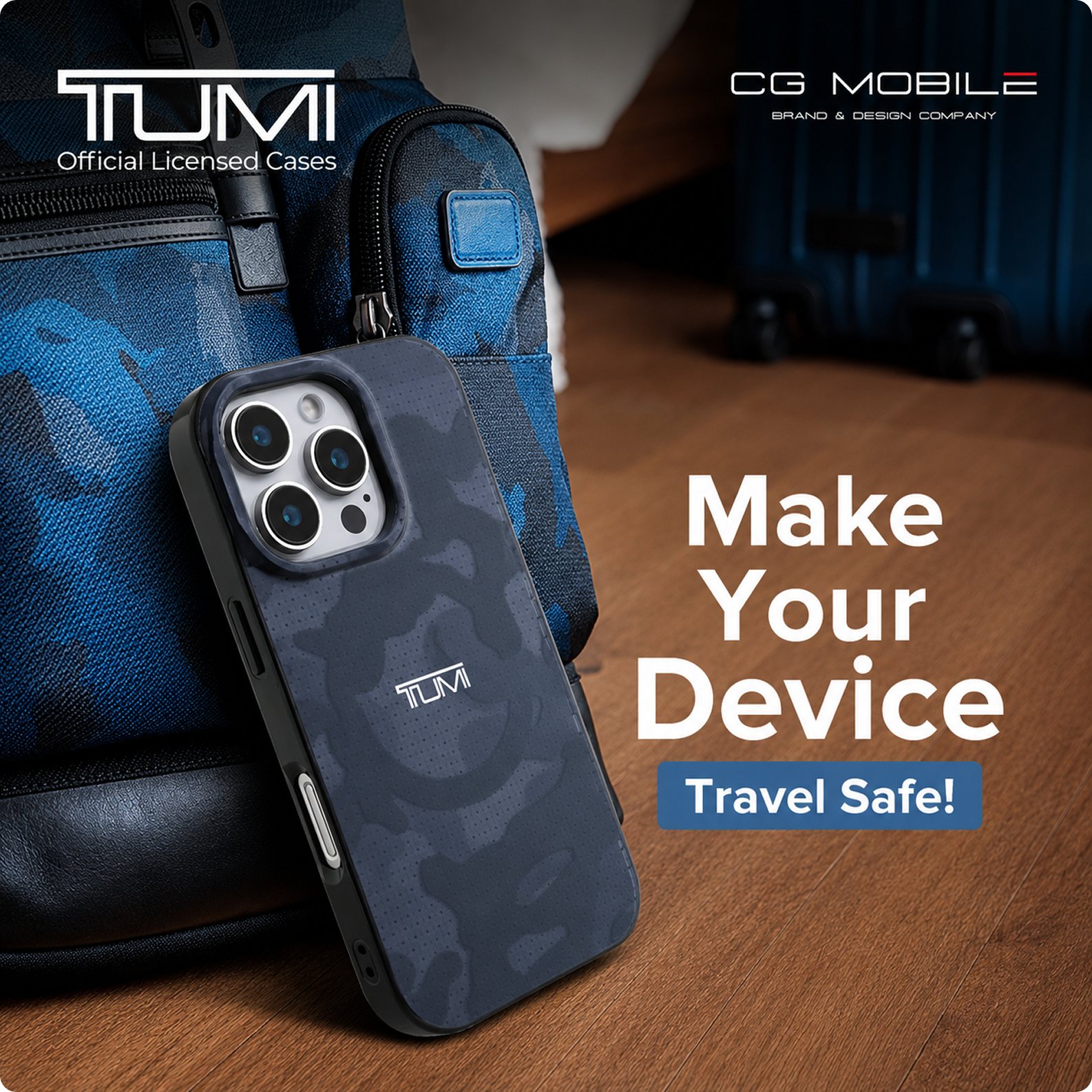 CG MOBILE Tumi Phone Case [Official Licensed] Magnetic Compatible |PC/TPU Case Double Layer with Camo Print Protective Case/Cover Compatible with iPhone 16 Pro (6.3-Inch) 2024 - Grey