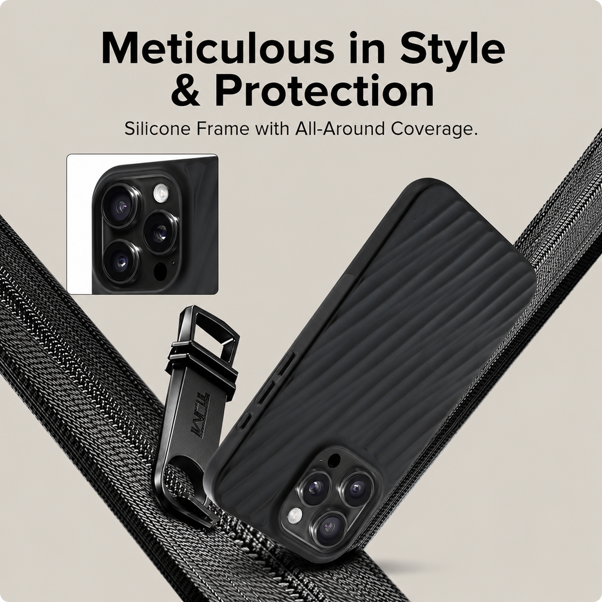 CG MOBILE Tumi Phone Case [Official Licensed] Magnetic Compatible |PC/TPU 19 Degree Transparent Protective Case/Cover Compatible with iPhone 16 Pro (6.3-Inch) 2024 - Matte Black