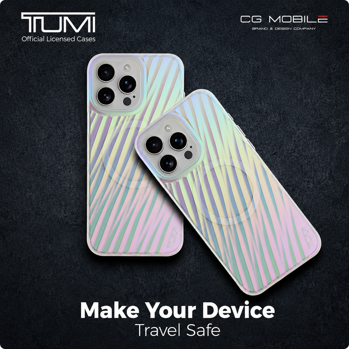 CG MOBILE Tumi Phone Case [Official Licensed] Magnetic Compatible |PC/TPU 19 Degree Transparent Protective Case/Cover Compatible with iPhone 16 Pro (6.3-Inch) 2024 - Matte Iridescent