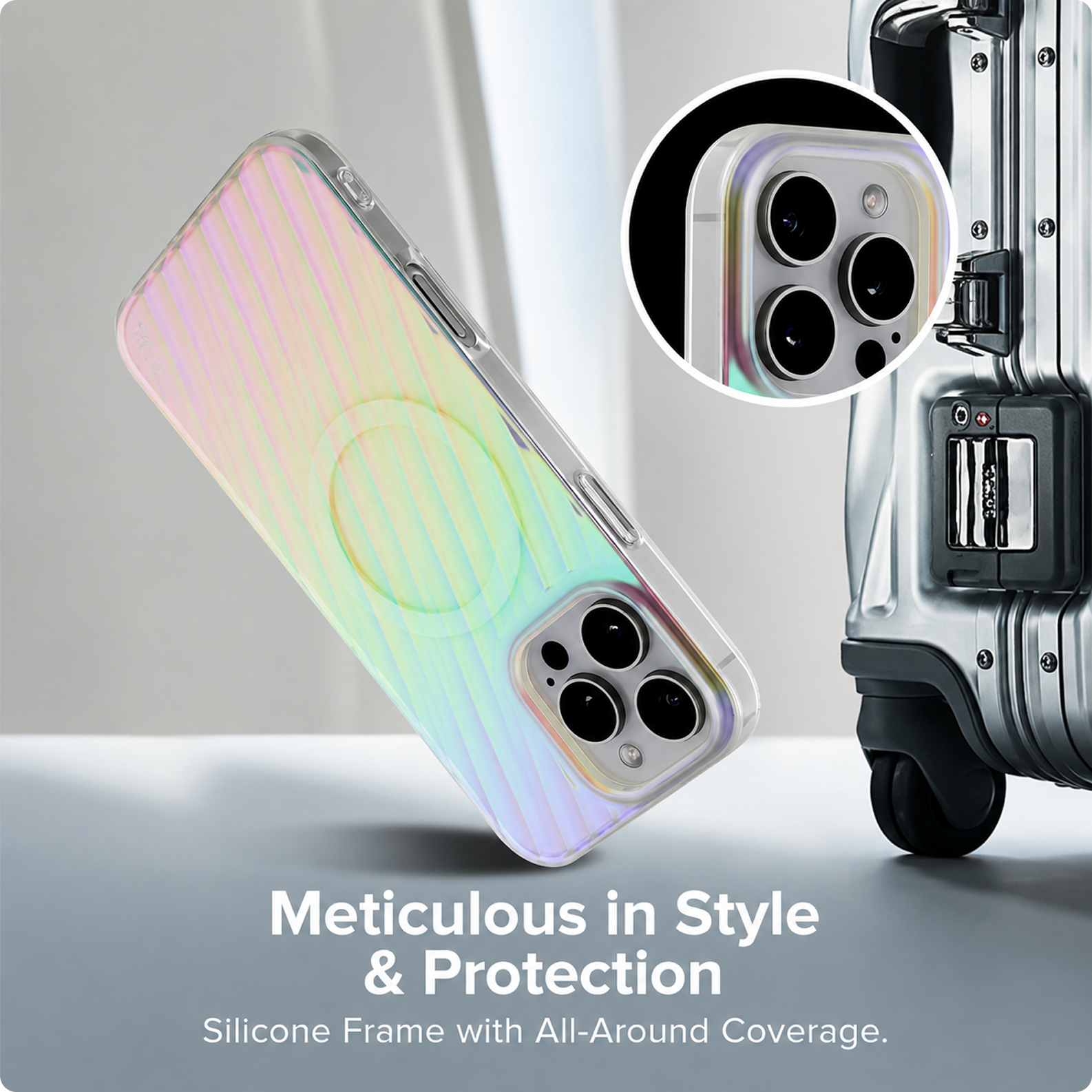 CG MOBILE Tumi Phone Case [Official Licensed] Magnetic Compatible |PC/TPU 19 Degree Transparent Protective Case/Cover Compatible with iPhone 16 Pro (6.3-Inch) 2024 - Matte Iridescent