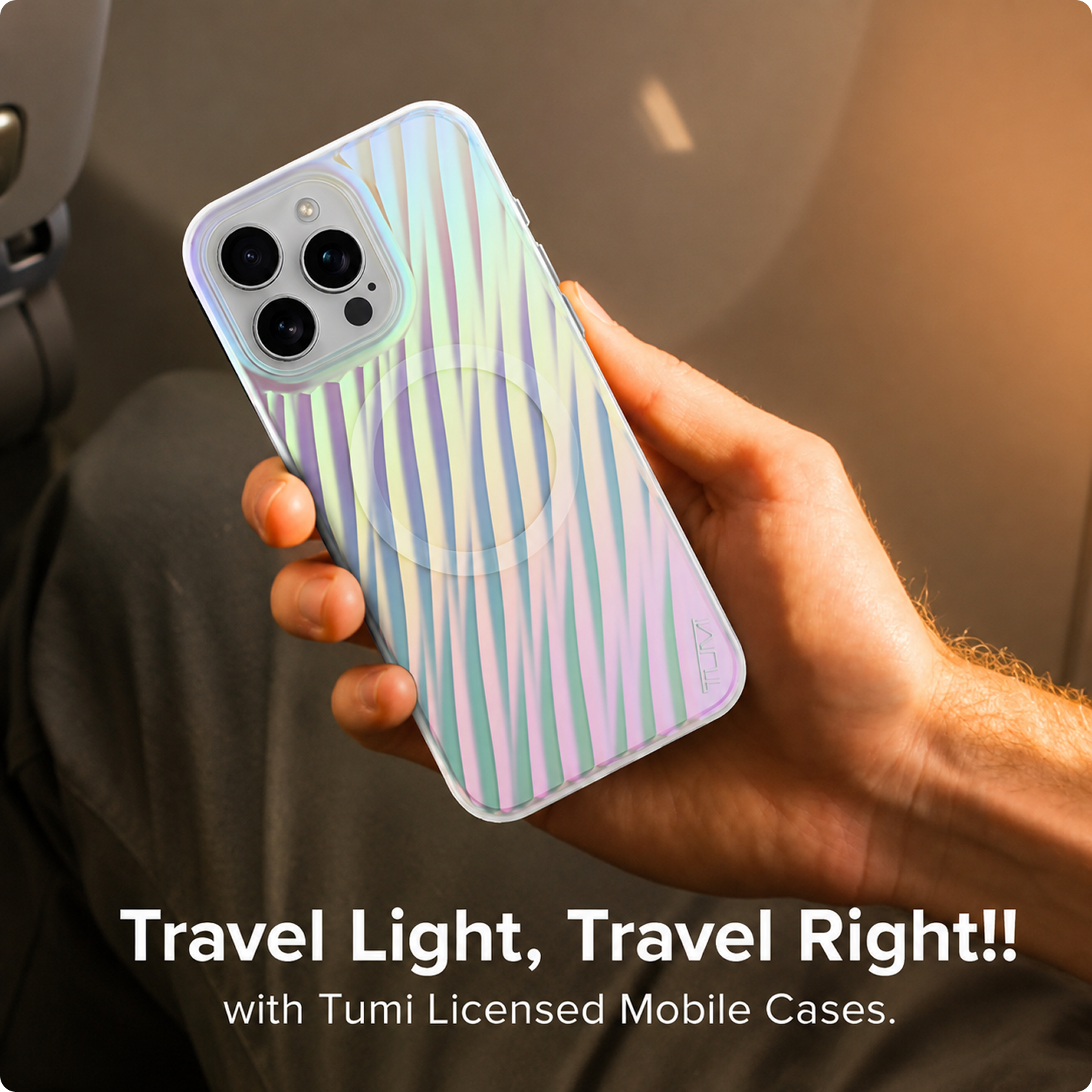 CG MOBILE Tumi Phone Case [Official Licensed] Magnetic Compatible |PC/TPU 19 Degree Transparent Protective Case/Cover Compatible with iPhone 16 Pro (6.3-Inch) 2024 - Matte Iridescent