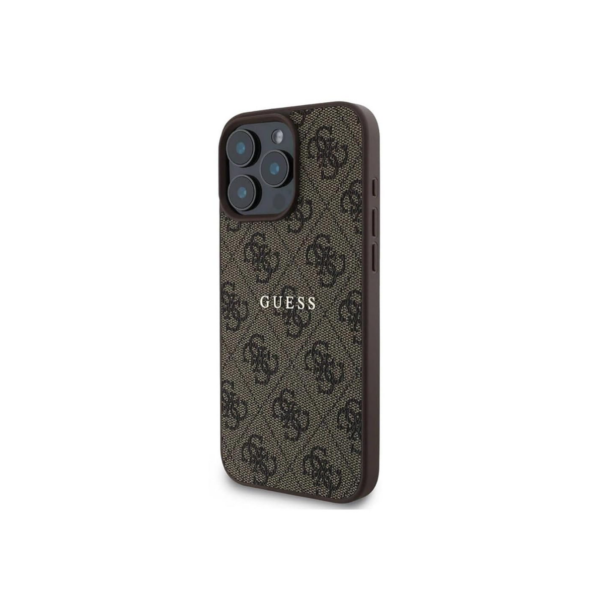 GUESS [Official Licensed by CG Mobile Protective Case Designed for iPhone 16 Pro Max |Magnetic Compatible|4G PU Leather Case with Classic Metal Logo - Brown