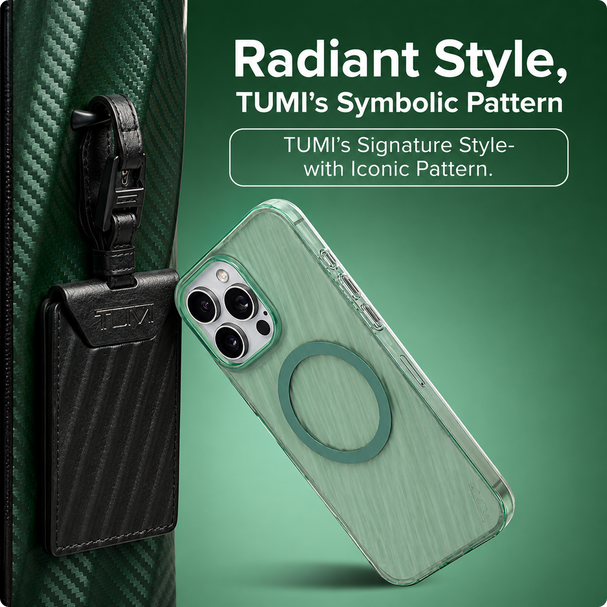 CG MOBILE Tumi Phone Case [Official Licensed] Magnetic Compatible |PC/TPU 19 Degree Transparent Protective Case/Cover Compatible with iPhone 16 Pro Max (2024) - Matte Sea Glass Green