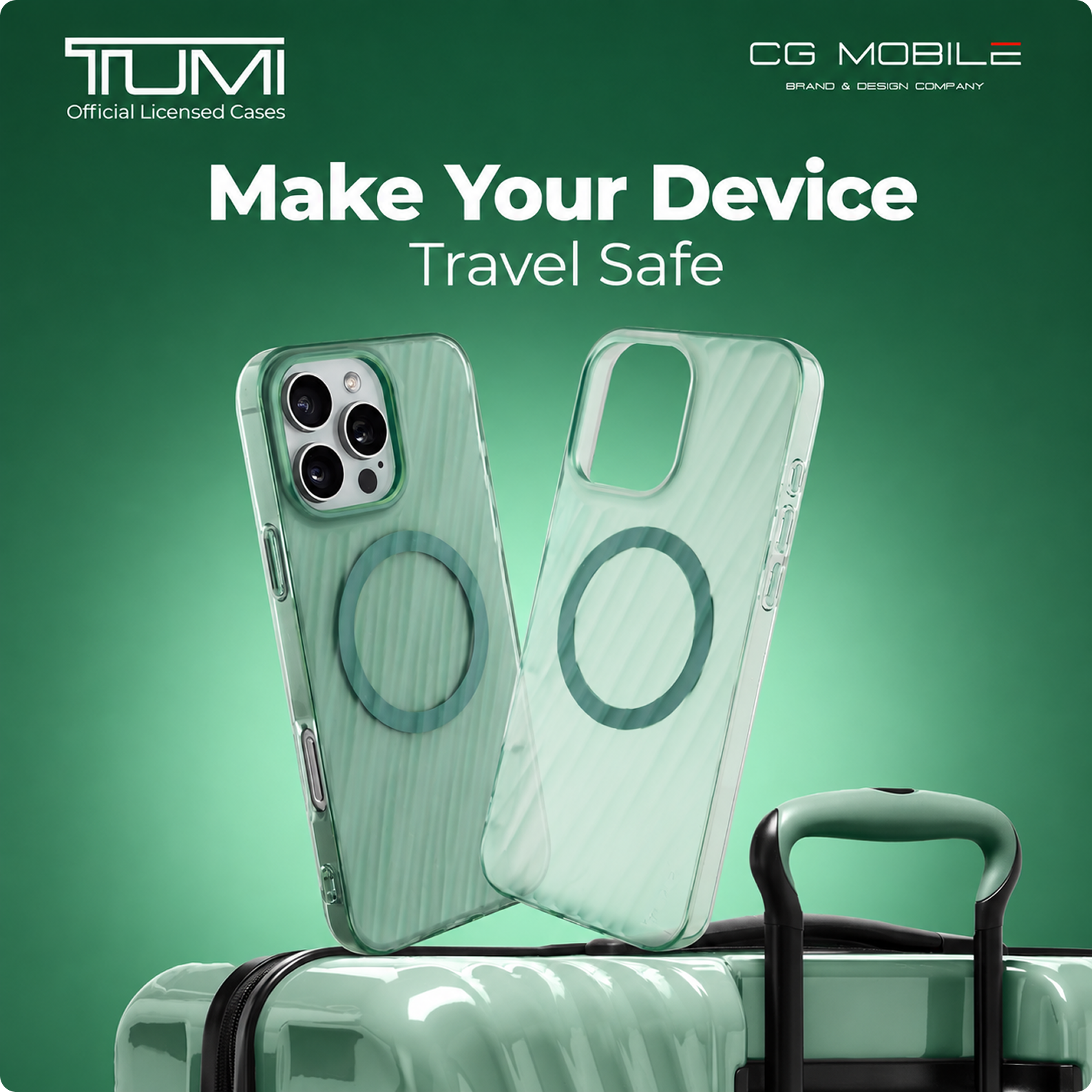 CG MOBILE Tumi Phone Case [Official Licensed] Magnetic Compatible |PC/TPU 19 Degree Transparent Protective Case/Cover Compatible with iPhone 16 Pro Max (2024) - Matte Sea Glass Green