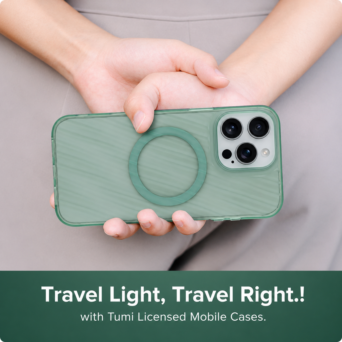 CG MOBILE Tumi Phone Case [Official Licensed] Magnetic Compatible |PC/TPU 19 Degree Transparent Protective Case/Cover Compatible with iPhone 16 Pro Max (2024) - Matte Sea Glass Green