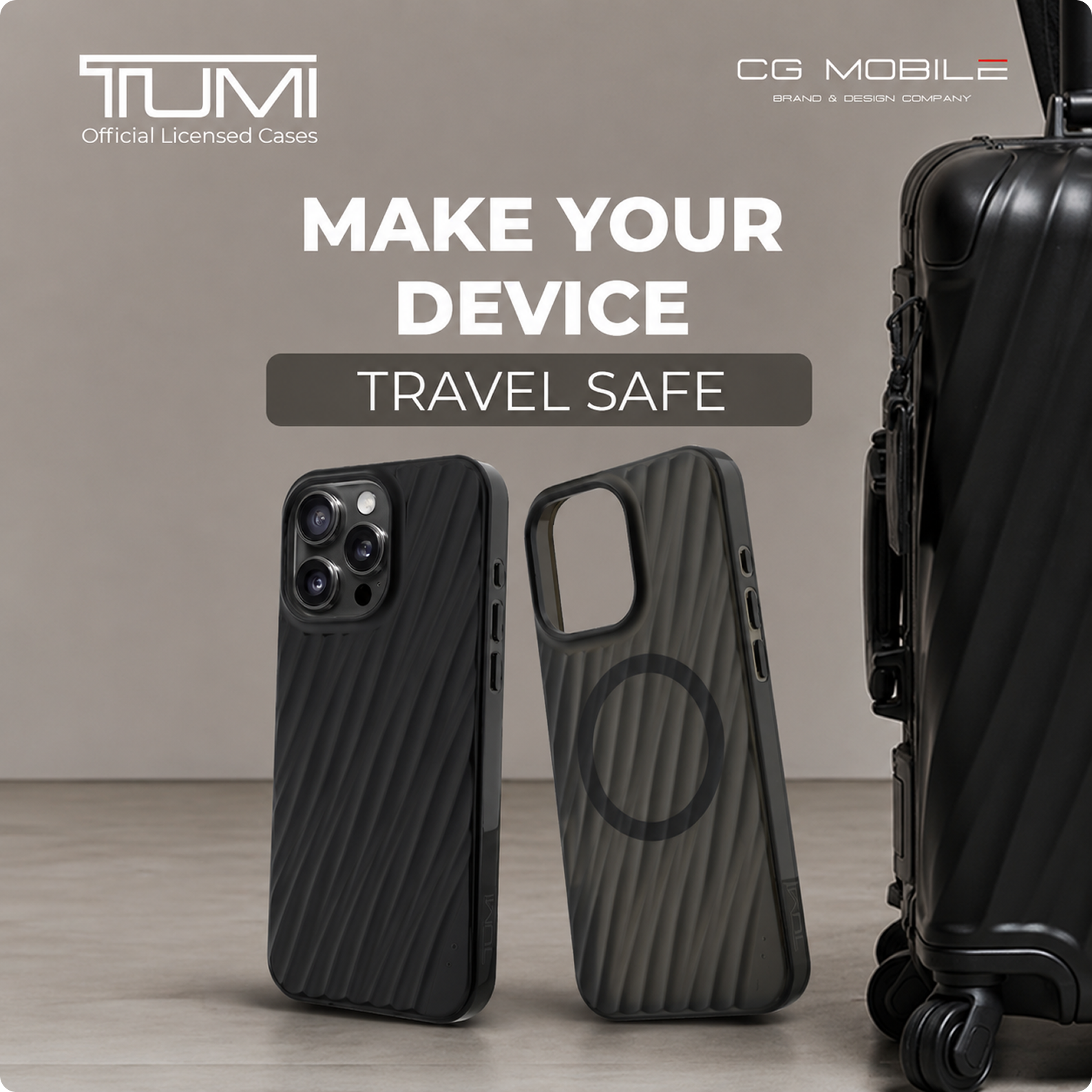 CG MOBILE Tumi Phone Case [Official Licensed] Magnetic Compatible |PC/TPU 19 Degree Transparent Protective Case/Cover Compatible with iPhone 16 ProMax (6.7-Inch) 2024 - Matte Black