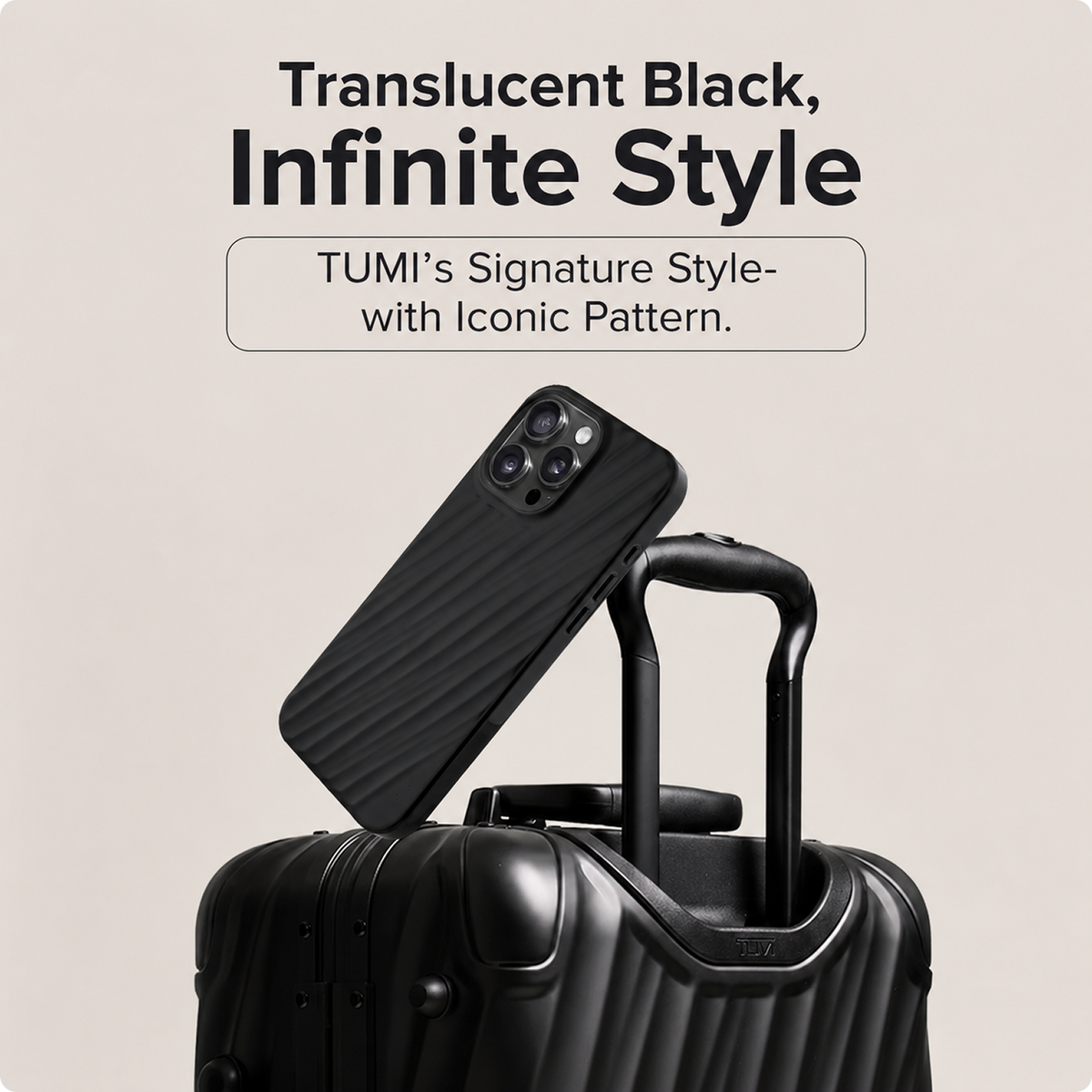 CG MOBILE Tumi Phone Case [Official Licensed] Magnetic Compatible |PC/TPU 19 Degree Transparent Protective Case/Cover Compatible with iPhone 16 ProMax (6.7-Inch) 2024 - Matte Black