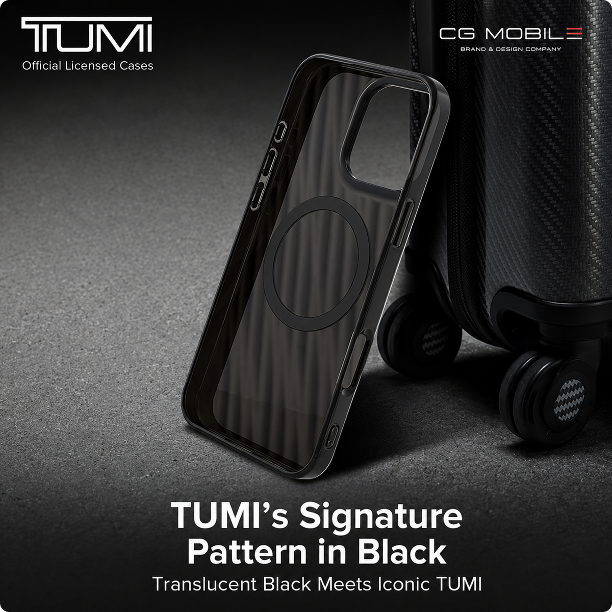 CG MOBILE Tumi Phone Case [Official Licensed] Magnetic Compatible |PC/TPU 19 Degree Transparent Protective Case/Cover Compatible with iPhone 16 ProMax (6.7-Inch) 2024 - Matte Black