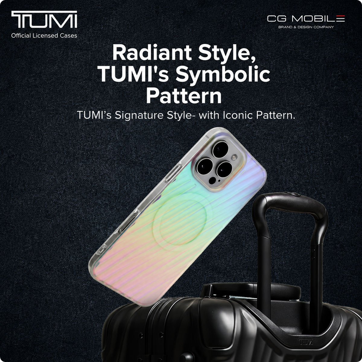 CG MOBILE Tumi Phone Case [Official Licensed] Magnetic Compatible |PC/TPU 19 Degree Transparent Protective Case/Cover Compatible with iPhone 16 Pro Max (6.9-Inch) (2024) - Matte Iridescent