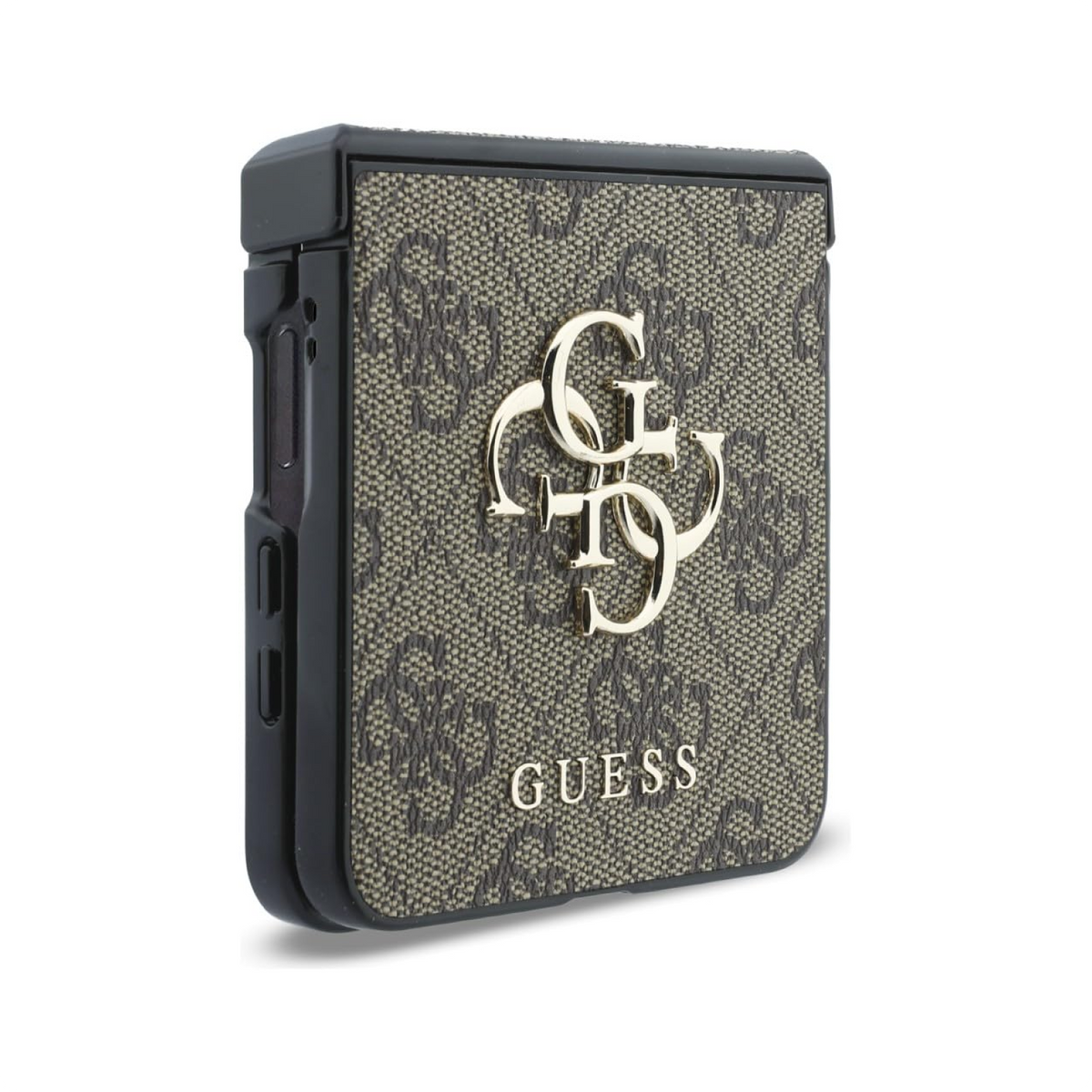CG MOBILE Guess [Official Licensed], Protective Case Designed for Galaxy Z Flip 8 | 4G PU Case with Big 4G & Classic Metal Logo - Brown