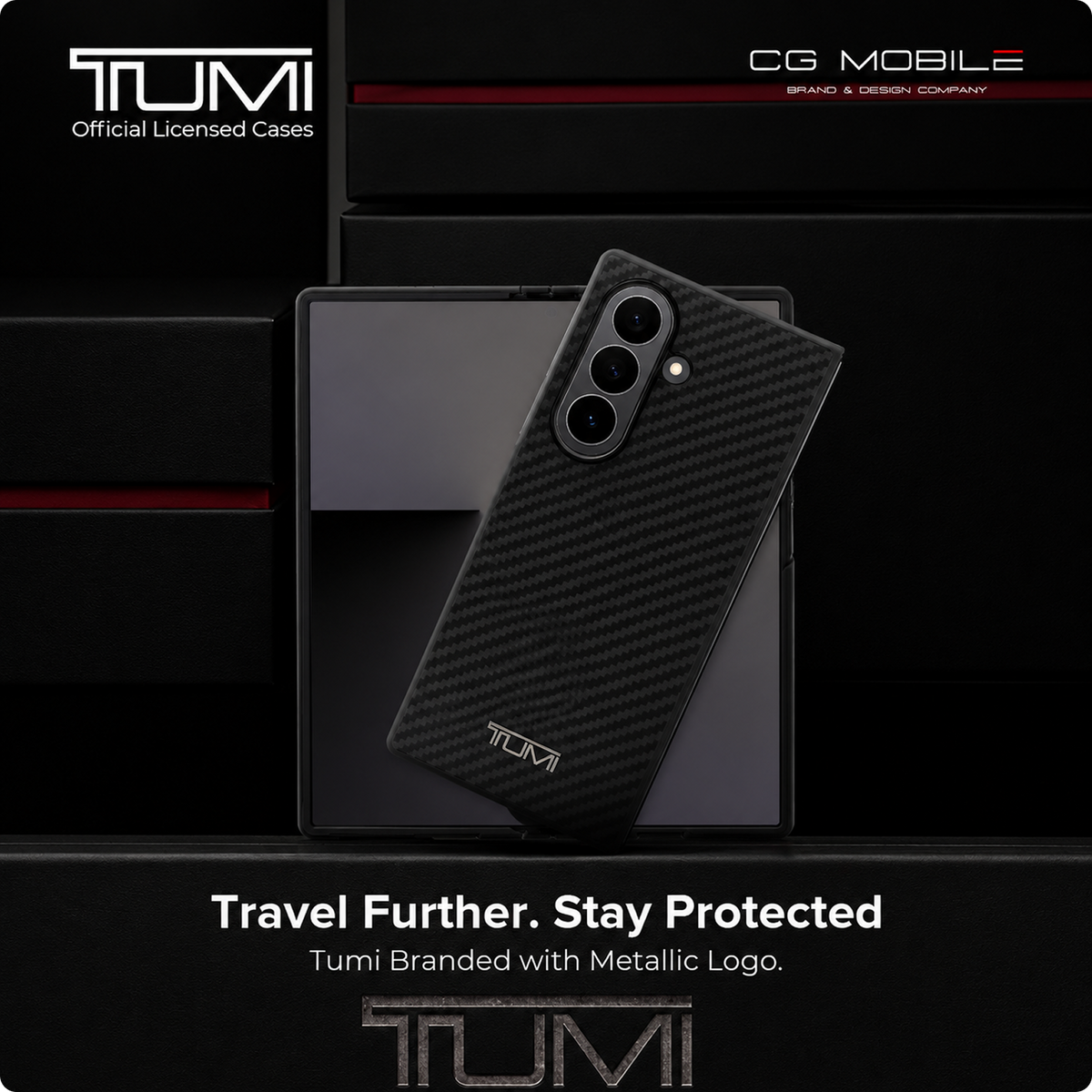 TUMI [Official Licensed] 4G PU Case with Big 4G Logo & Classic Logo Protective Case/Cover Designed for Galaxy Z Fold 7 (2025)