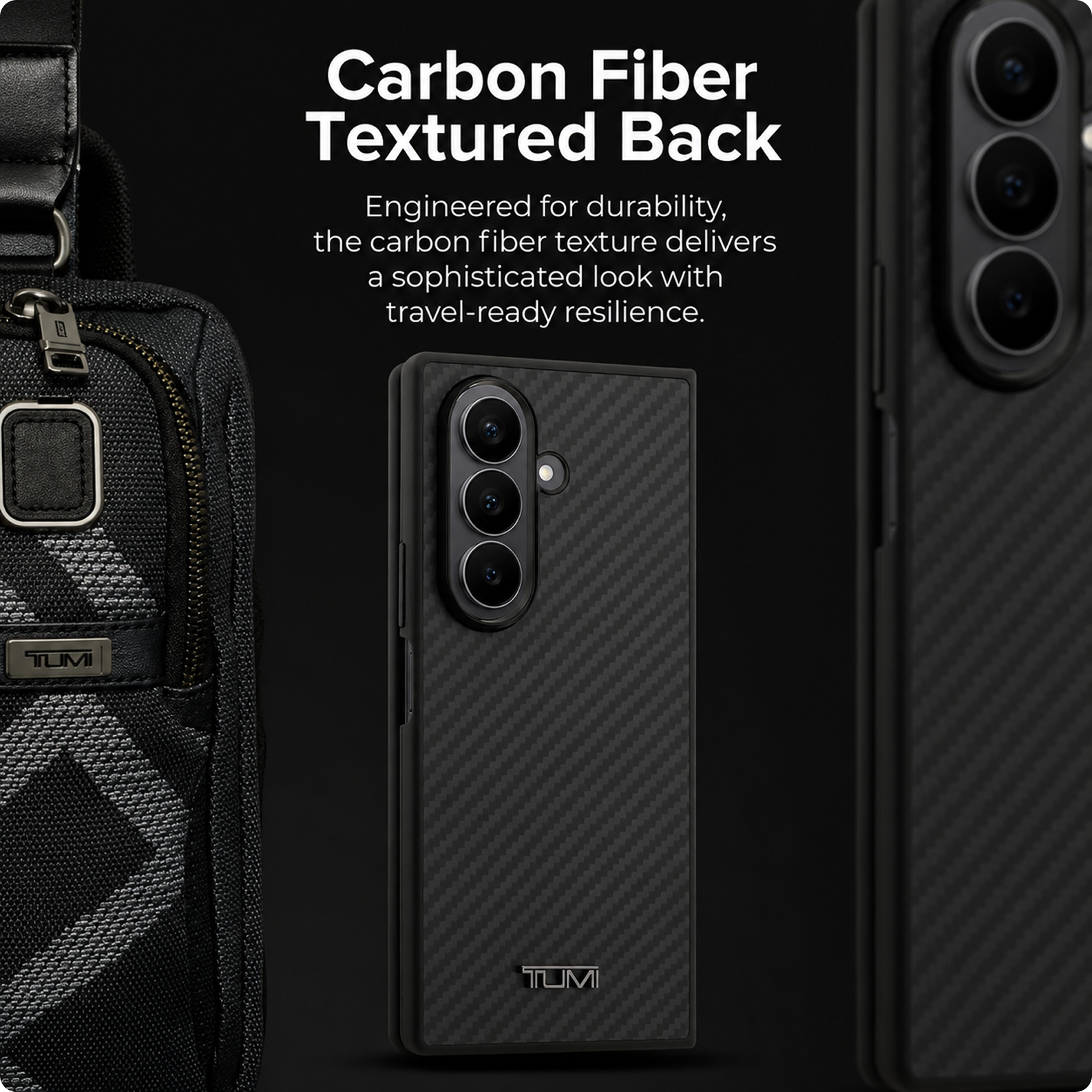 TUMI [Official Licensed] 4G PU Case with Big 4G Logo & Classic Logo Protective Case/Cover Designed for Galaxy Z Fold 7 (2025)