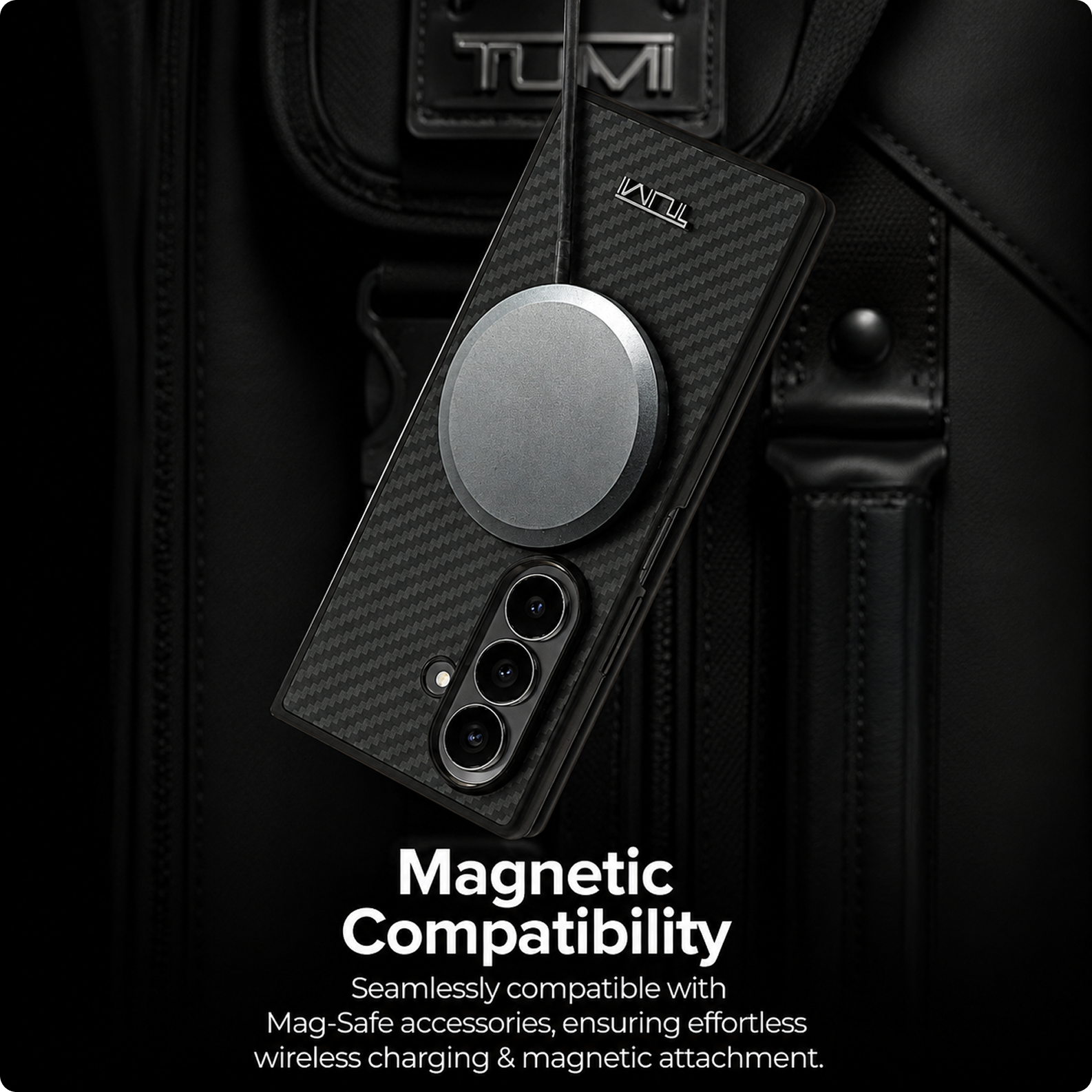 TUMI [Official Licensed] 4G PU Case with Big 4G Logo & Classic Logo Protective Case/Cover Designed for Galaxy Z Fold 7 (2025)