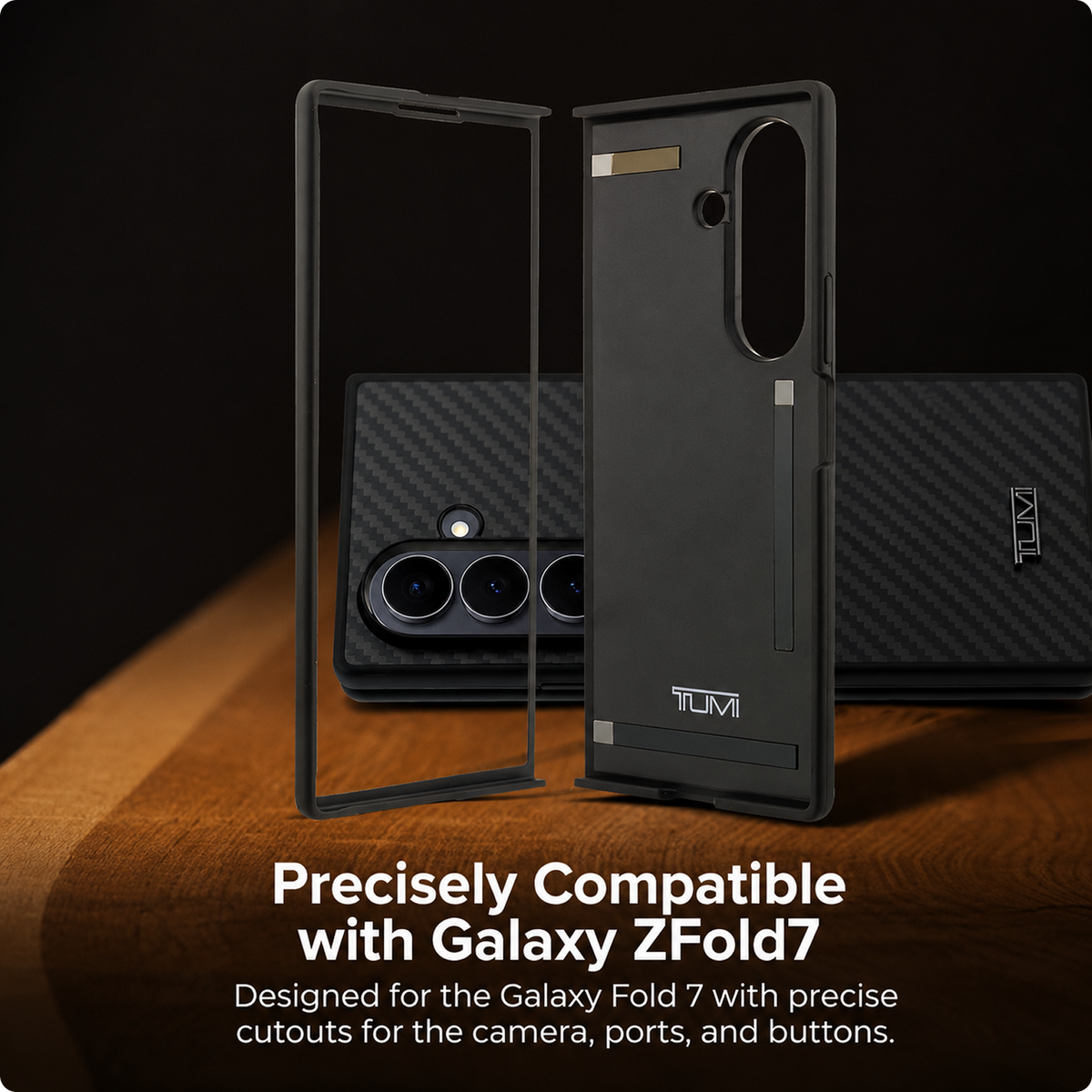TUMI [Official Licensed] 4G PU Case with Big 4G Logo & Classic Logo Protective Case/Cover Designed for Galaxy Z Fold 7 (2025)